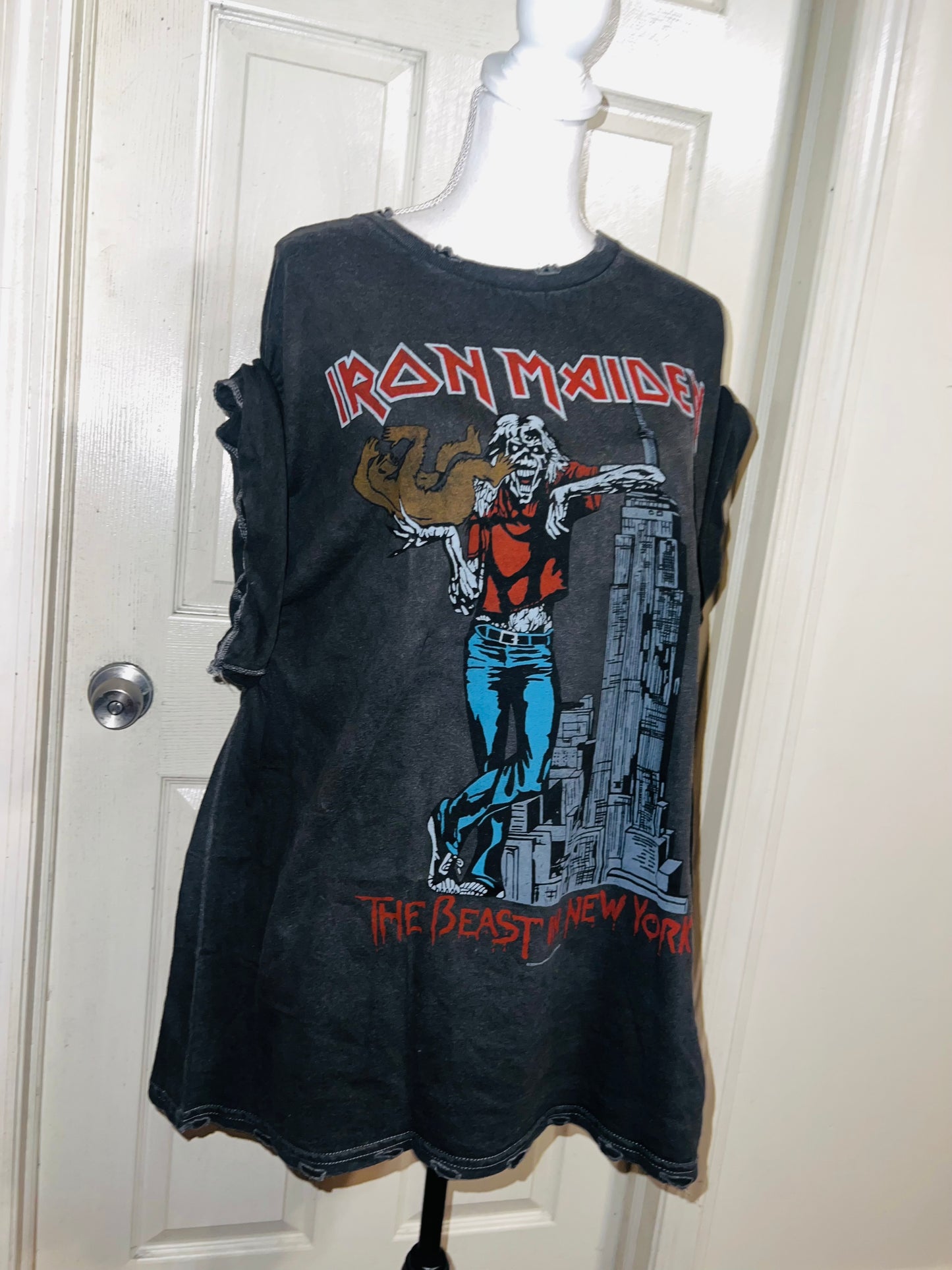 Iron Maiden Double Sided Oversized Distressed Tee