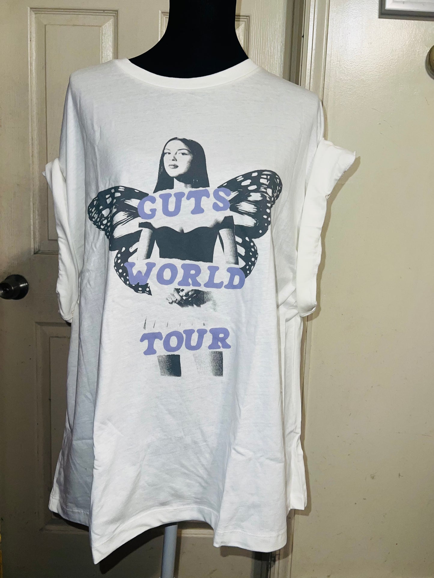 Olivia Rodrigo Double Sided Oversized Distressed Tee