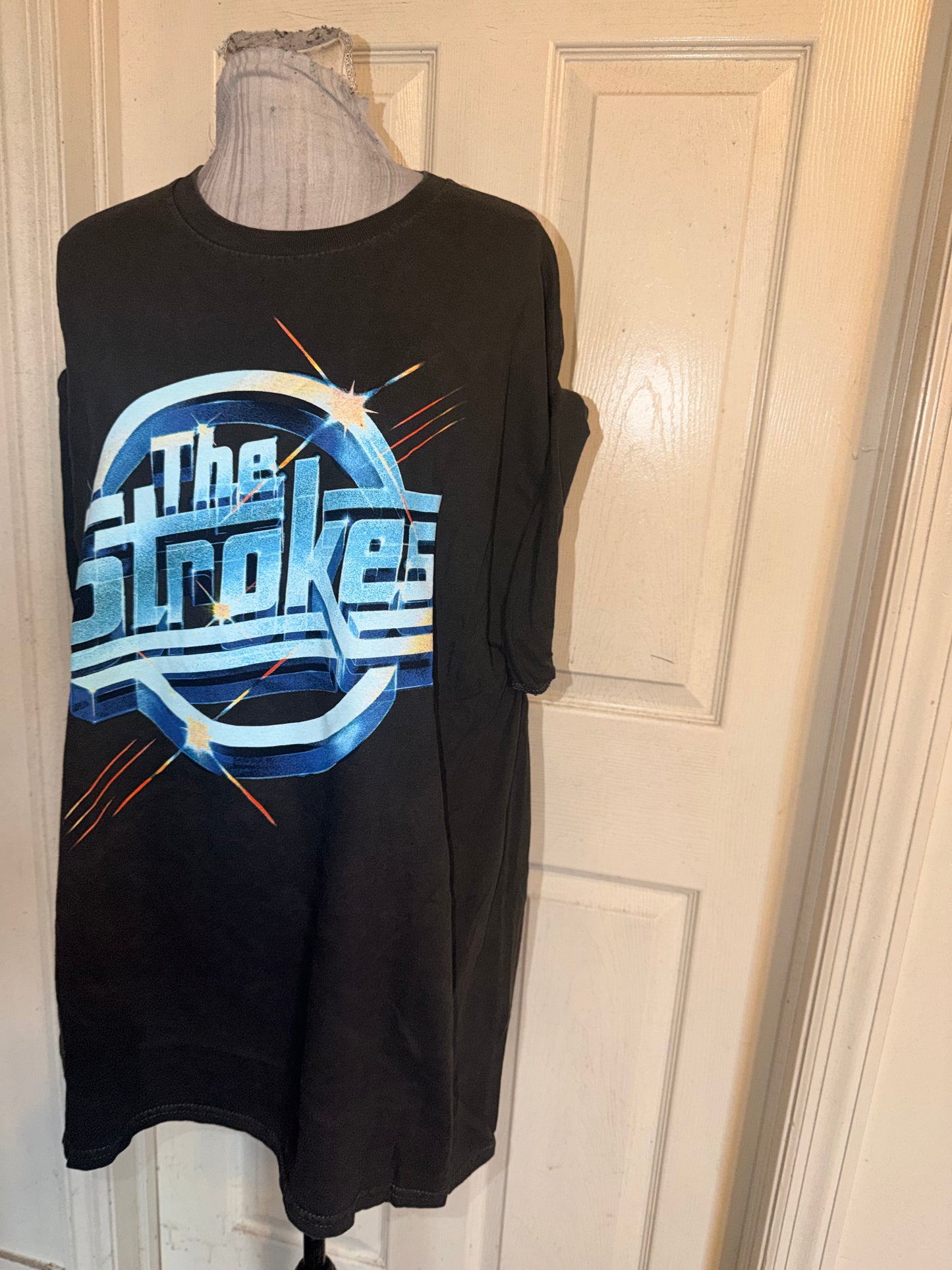The Strokes Double Sided Oversized Distressed Tee