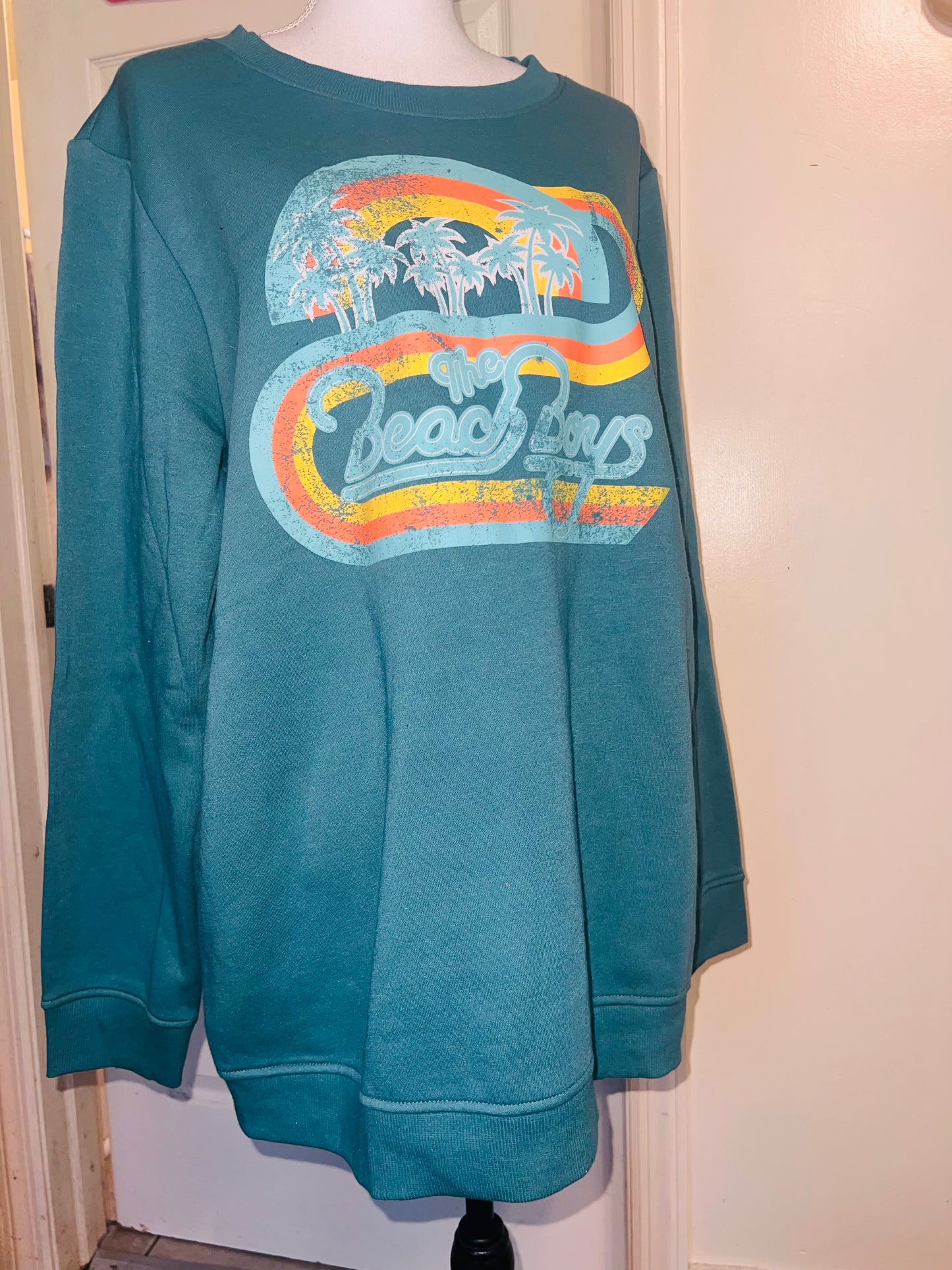 The Beach Boys Oversized Distressed Sweatshirt