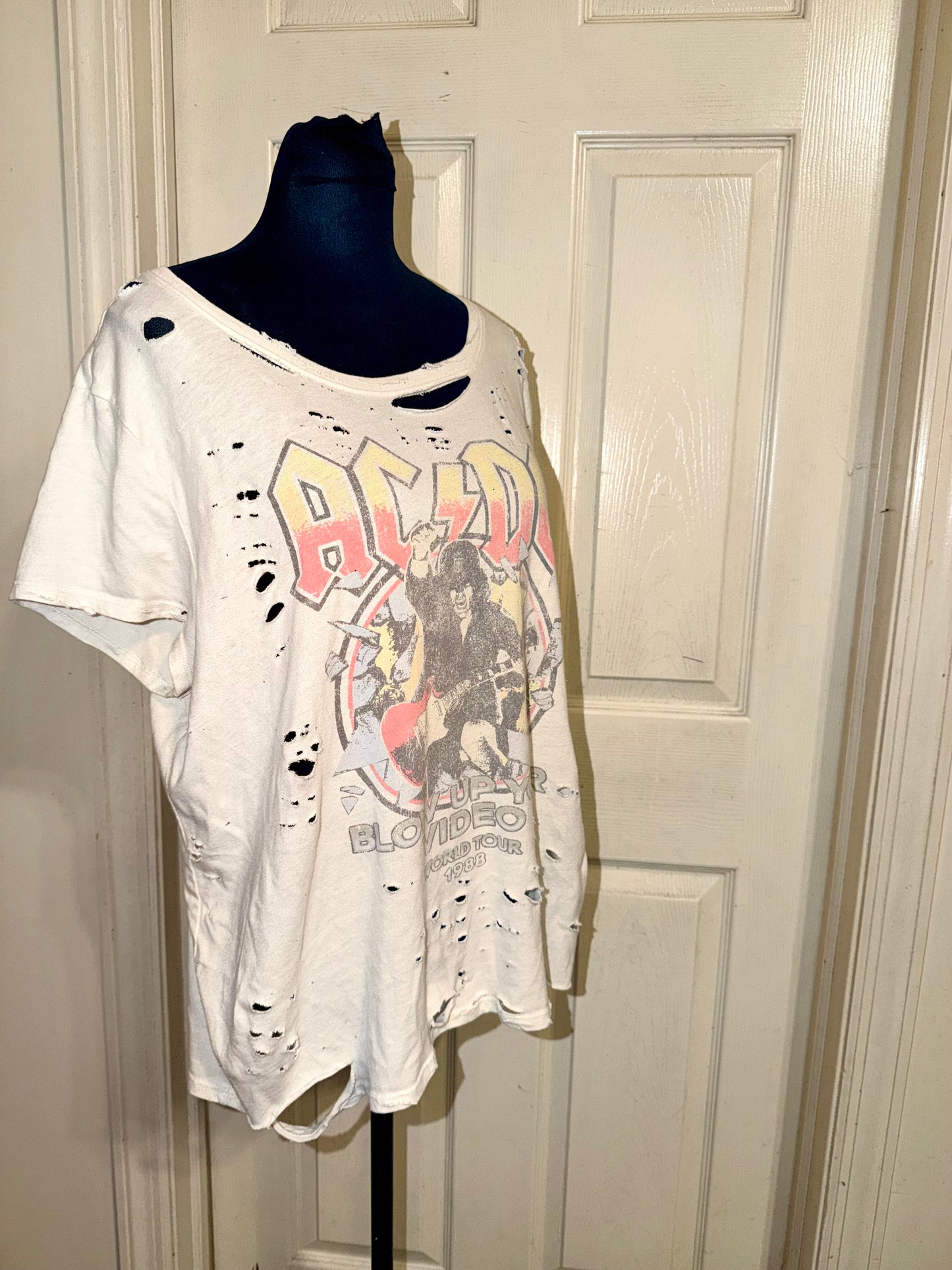 AC/DC Oversized Distressed Tee (as is)