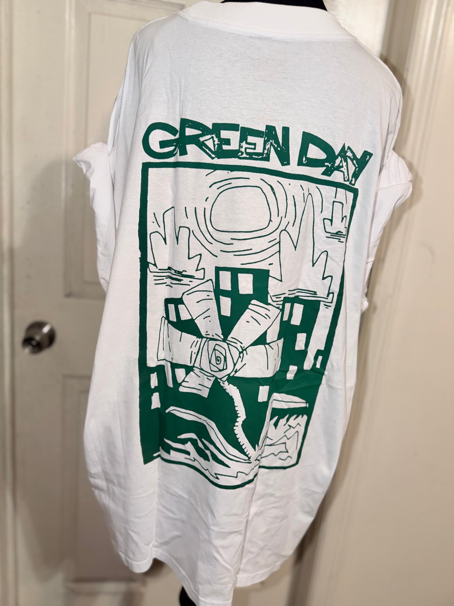Green Day Double Sided Oversized Distressed Tee