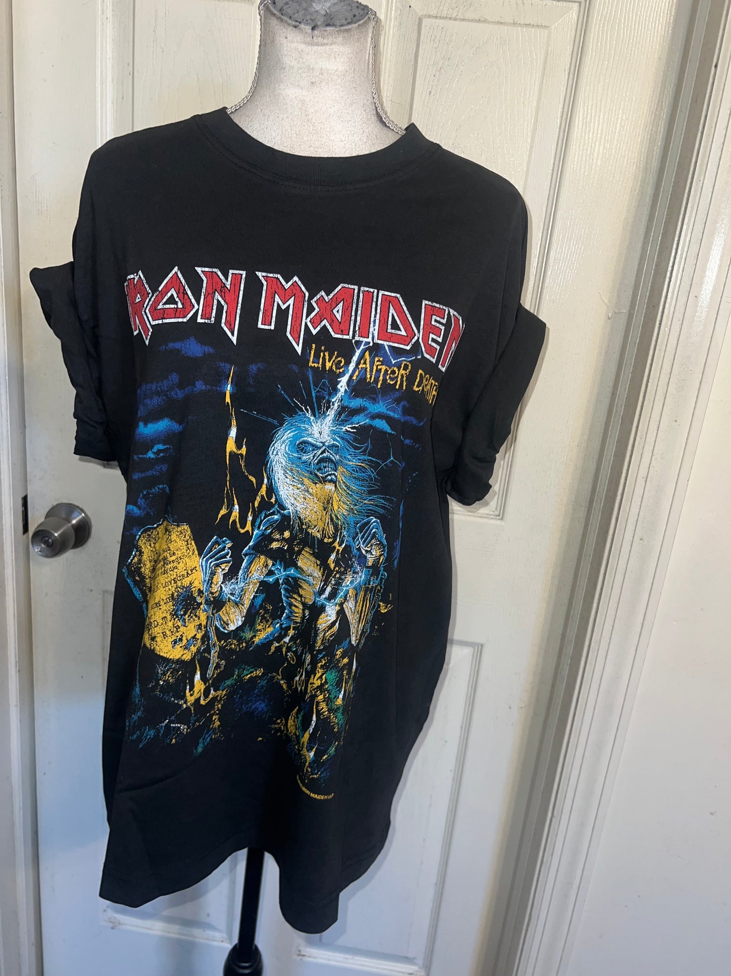 Iron Maiden Double Sided Oversized Distressed Tee