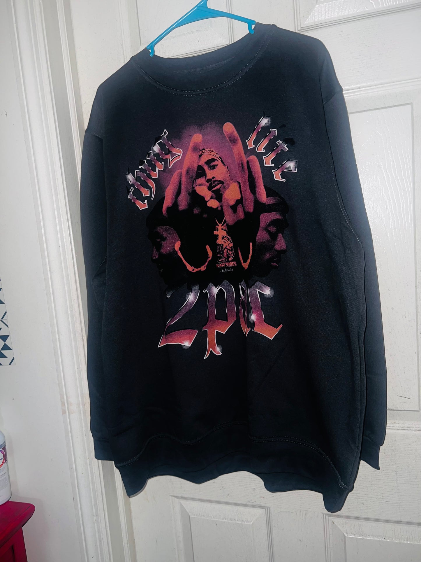 Tupac Oversized Distressed Sweatshirt