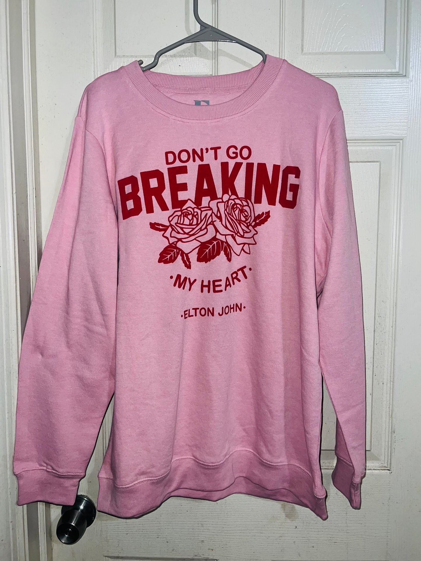 Elton John “Don’t go breaking my Heart” Oversized Distressed Sweatshirt