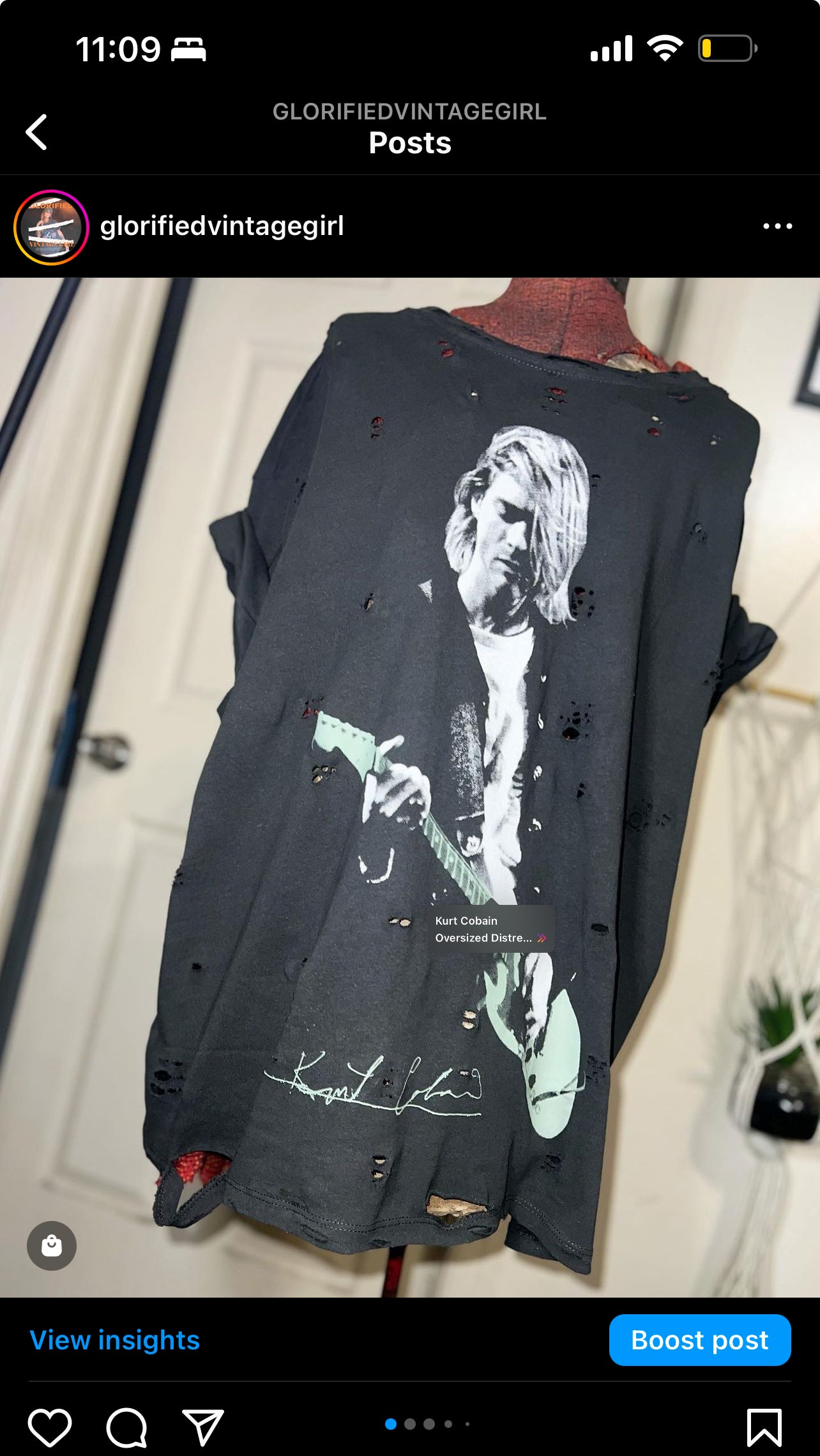 Kurt Cobain Oversized Distressed Tee