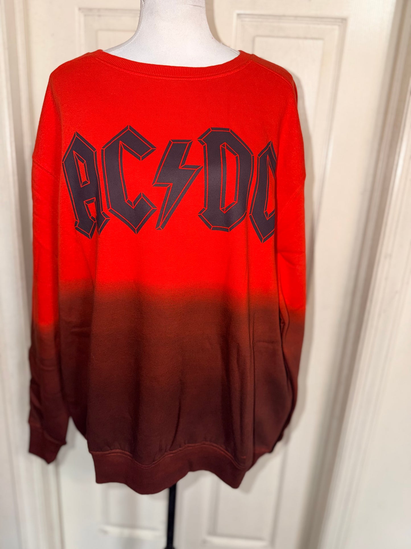 AC/DC Oversized Distressed Sweatshirt
