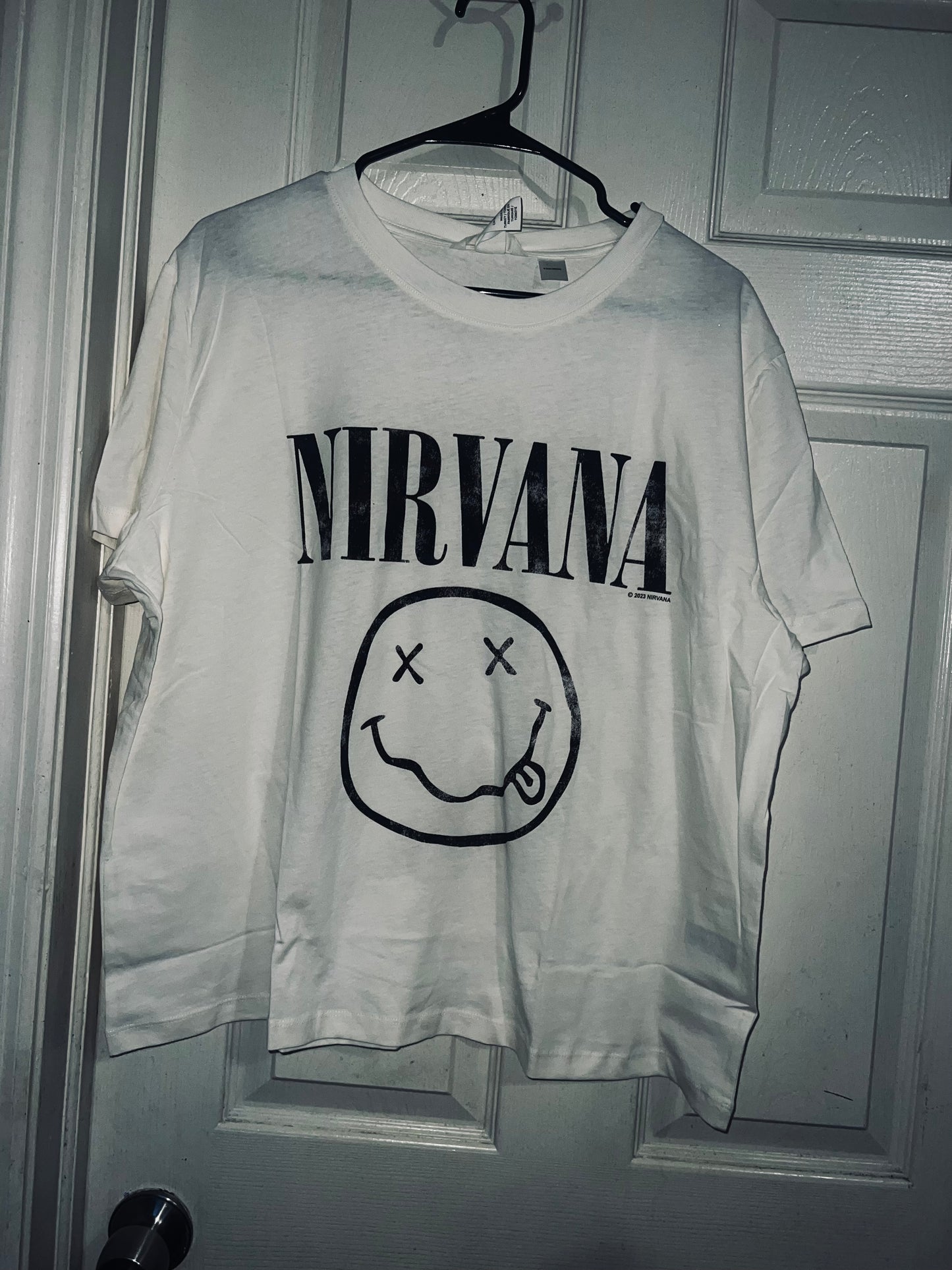 Nirvana Off White Distressed Tee