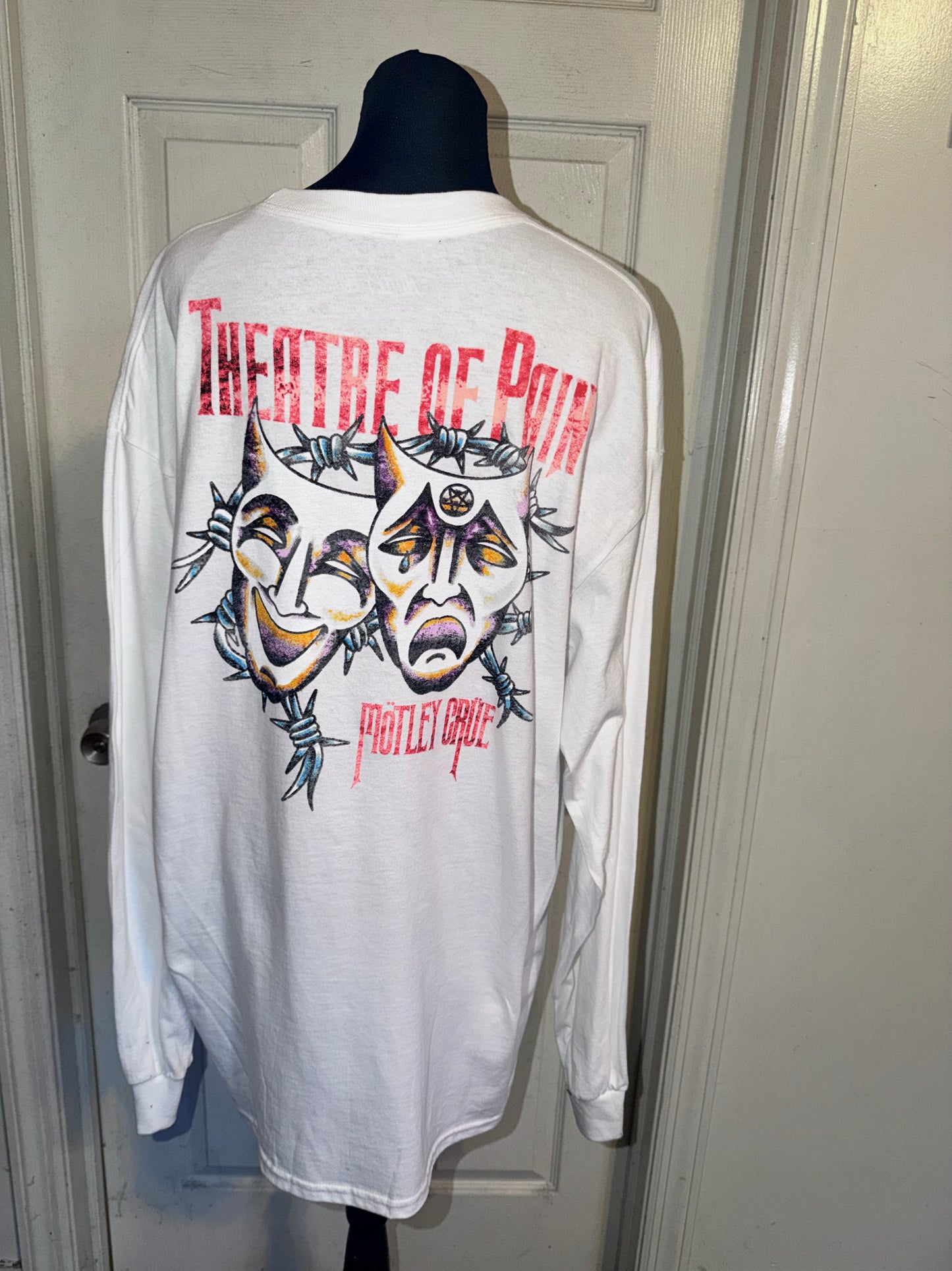 Motley Crue Double Sided Oversized Distressed Long Sleeve Tee