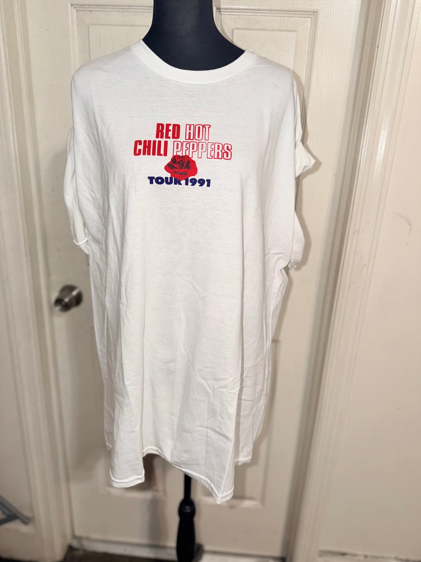 Red Hot Chili Peppers Double Sided Oversized Distressed Tee