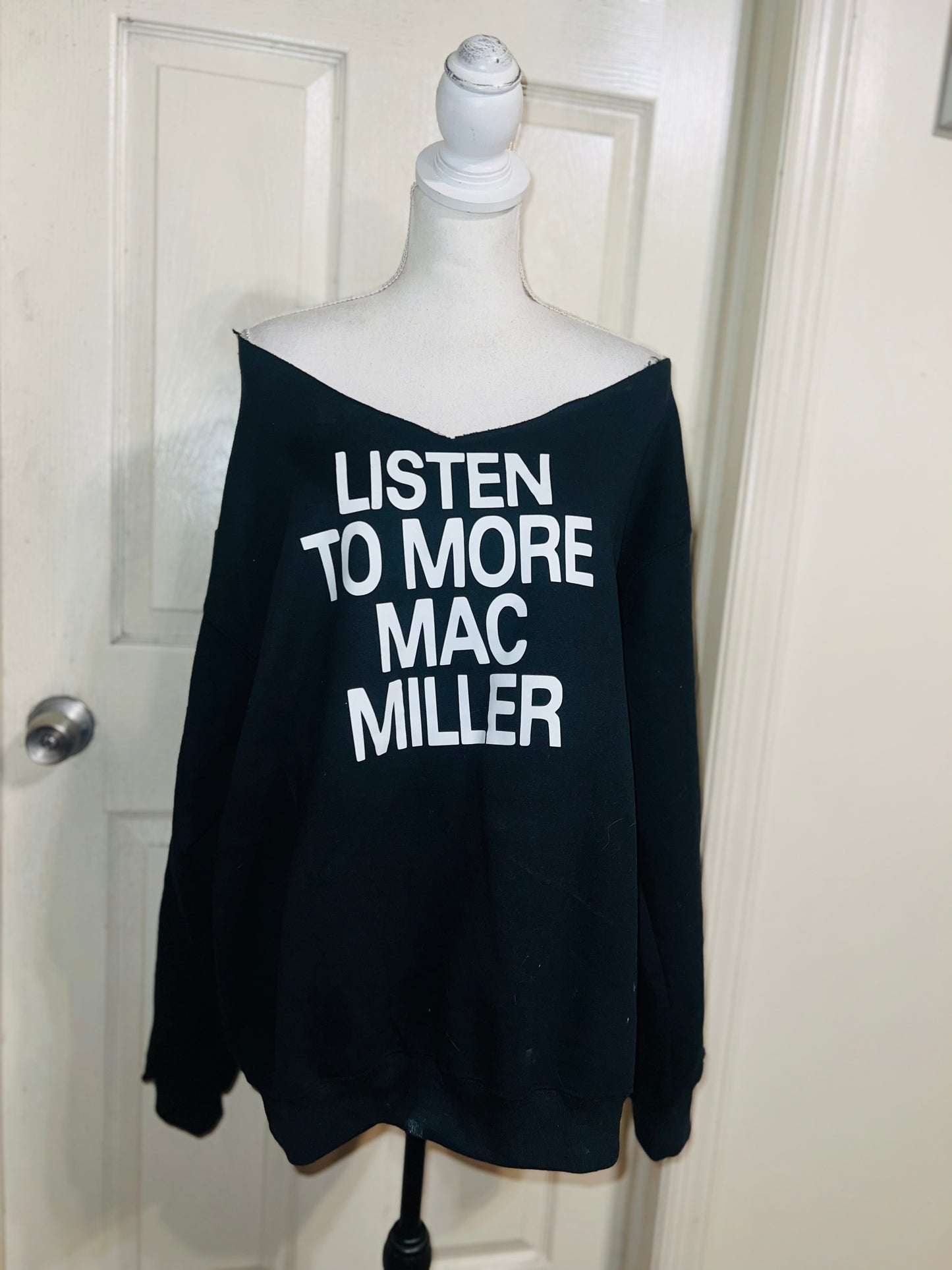 Mac Miller Oversized Distressed Sweatshirt