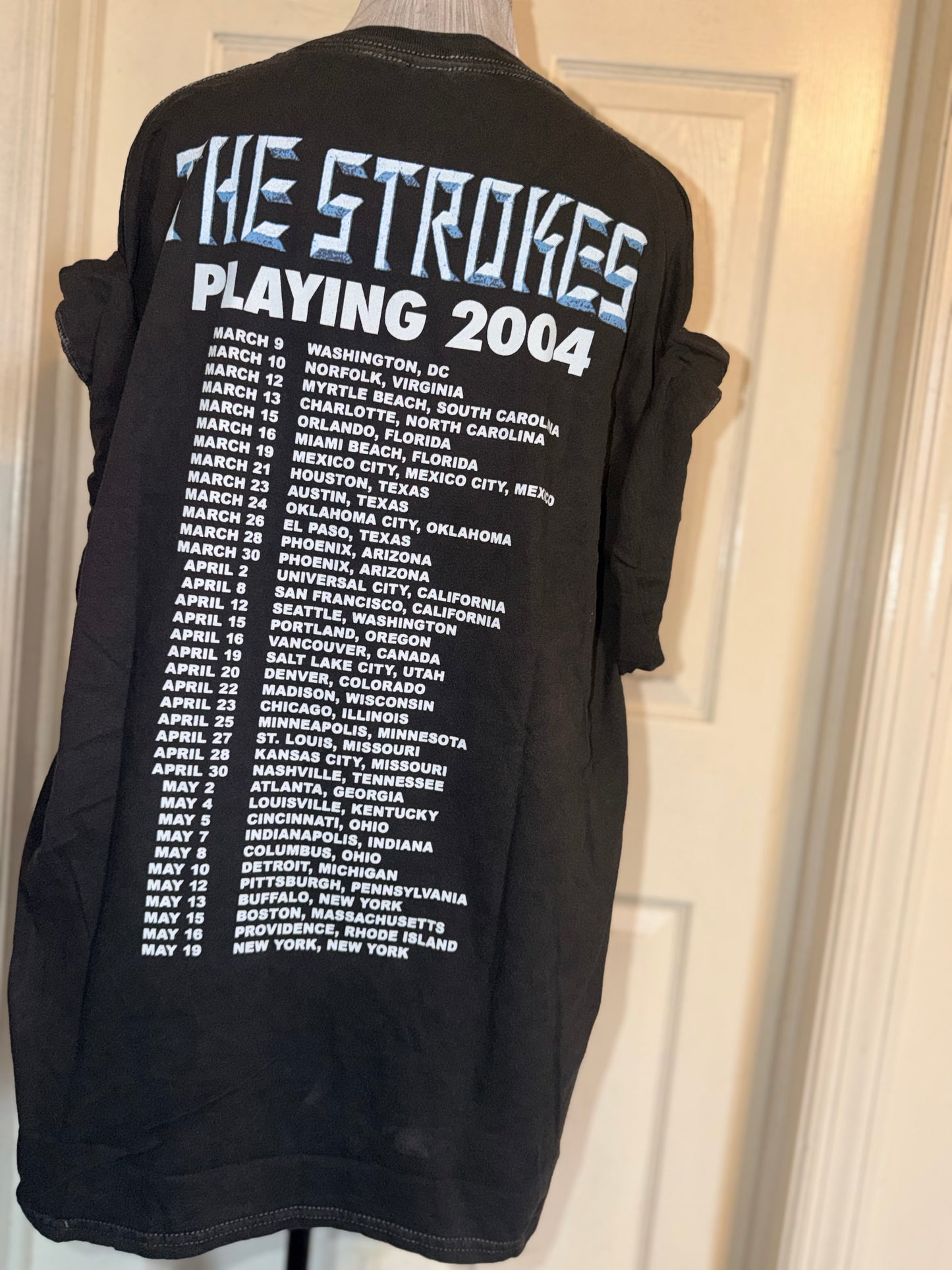 The Strokes Double Sided Oversized Distressed Tee