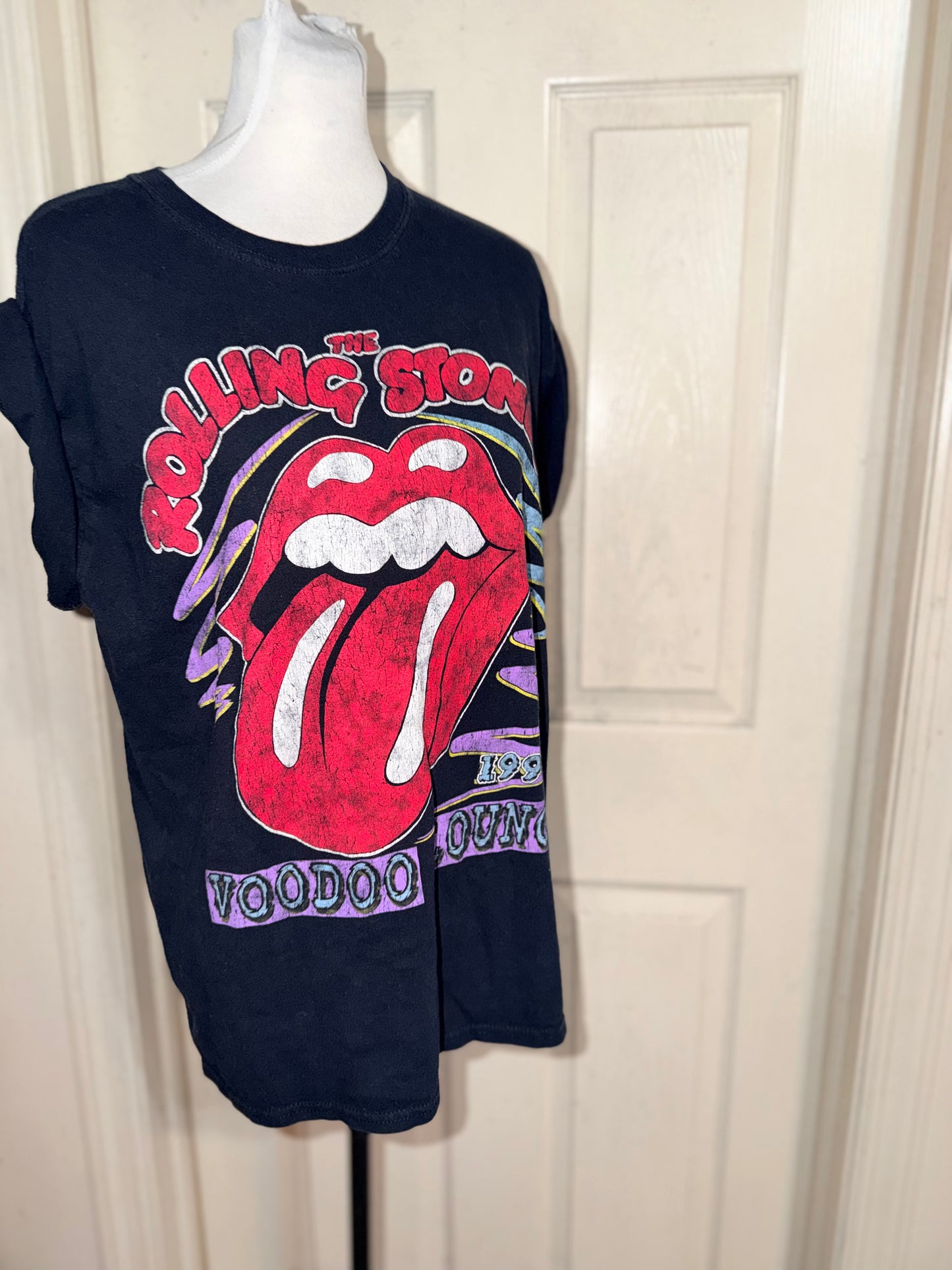 The Rolling Stones Double Sided Voodoo Oversized Distressed Tee