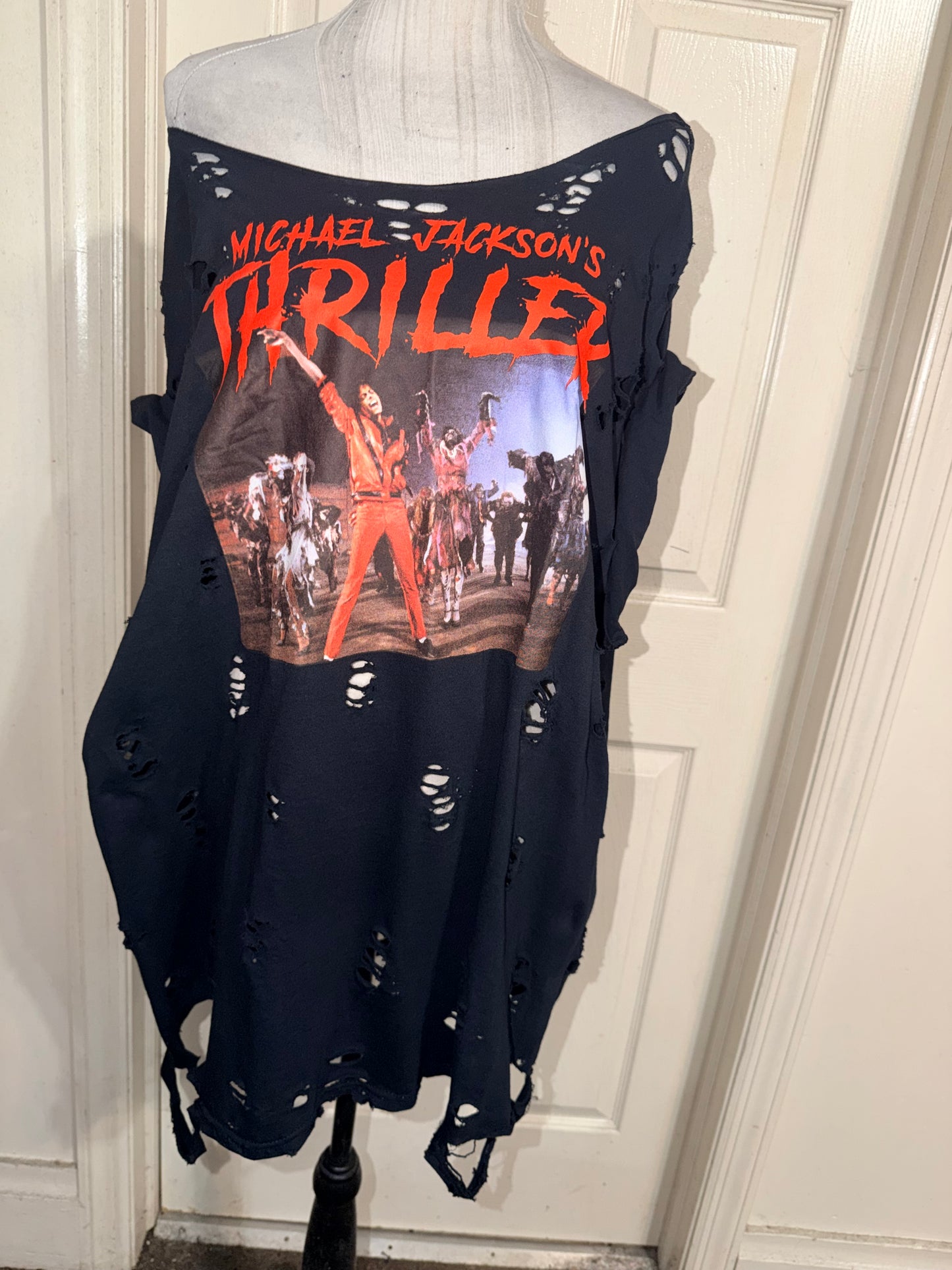 Michael Jackson Thriller Oversized Distressed Tee