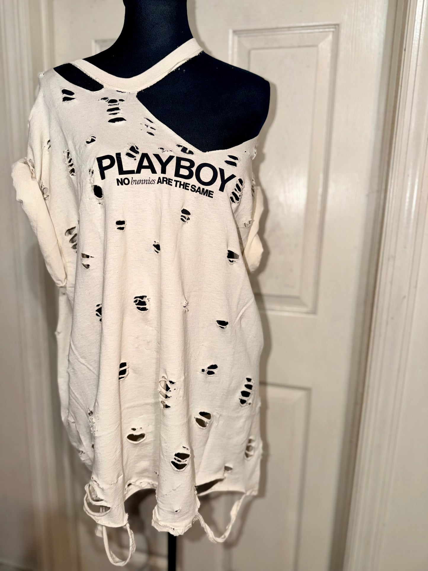 Playboy Double Sided Oversized Distressed Tee