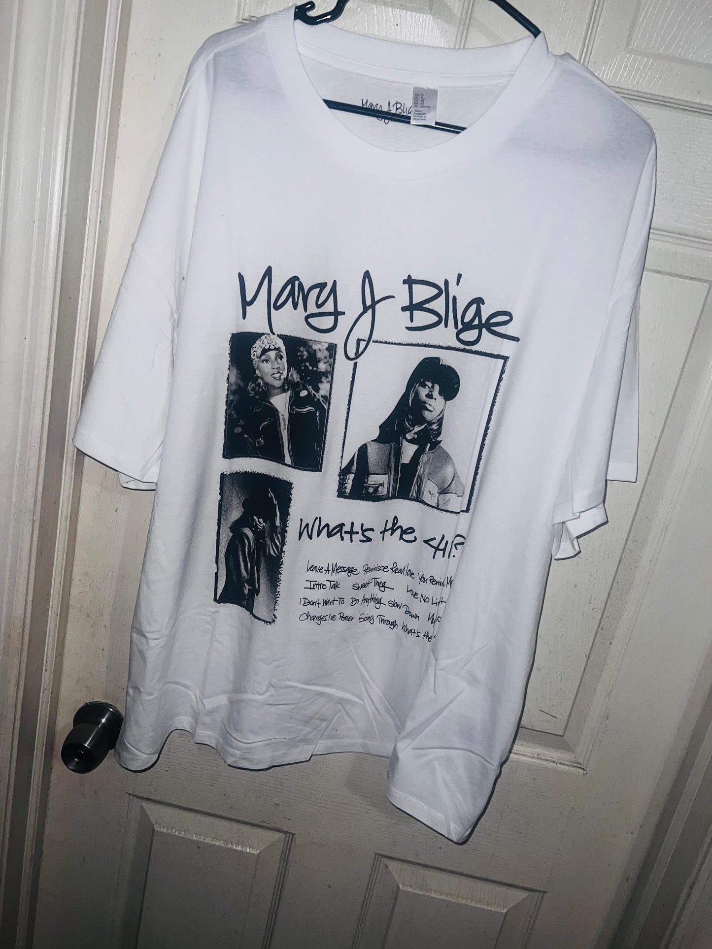 Mary J. Blige Oversized Distressed Tee