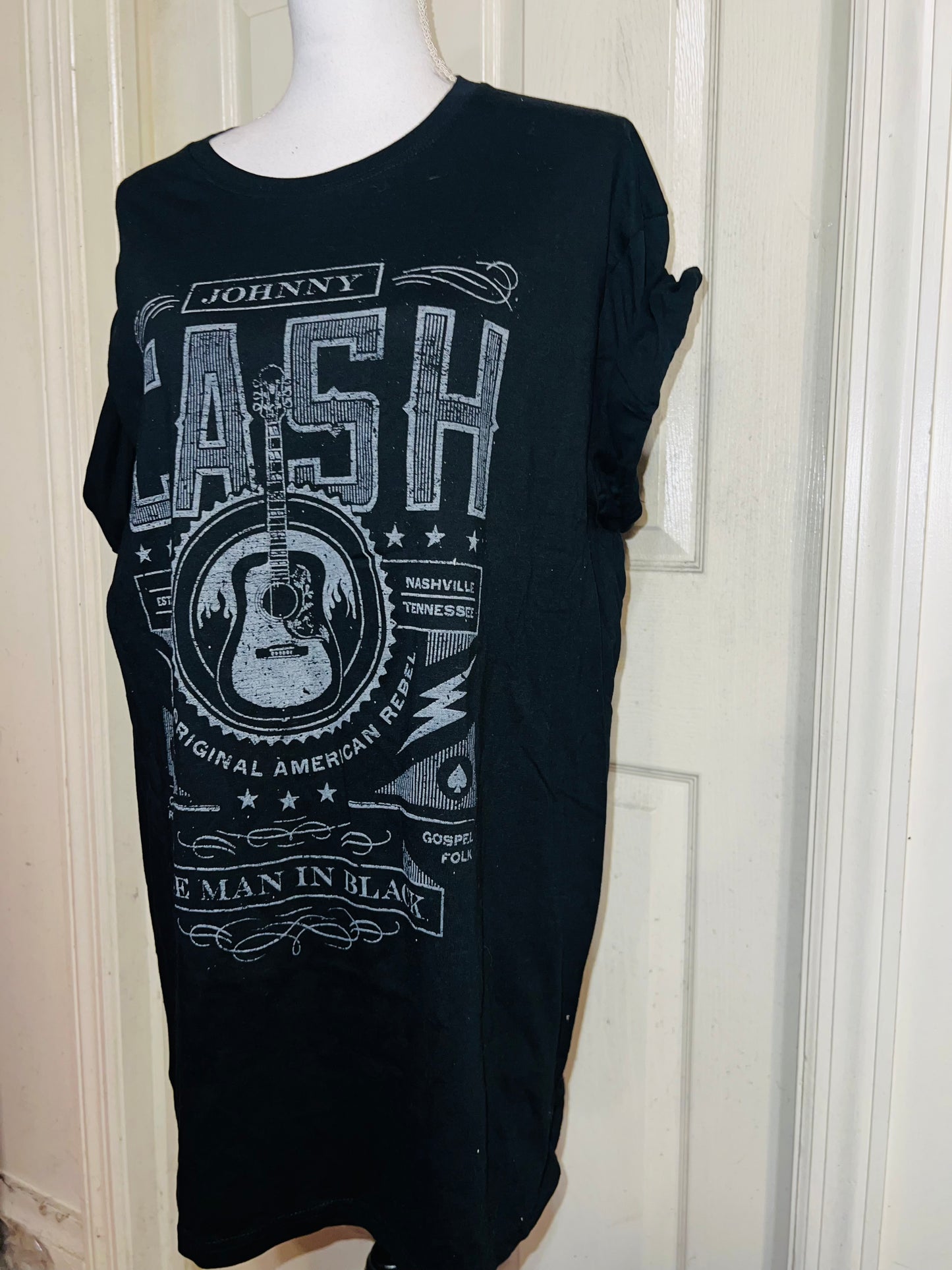 Johnny Cash Distressed Oversized Tee