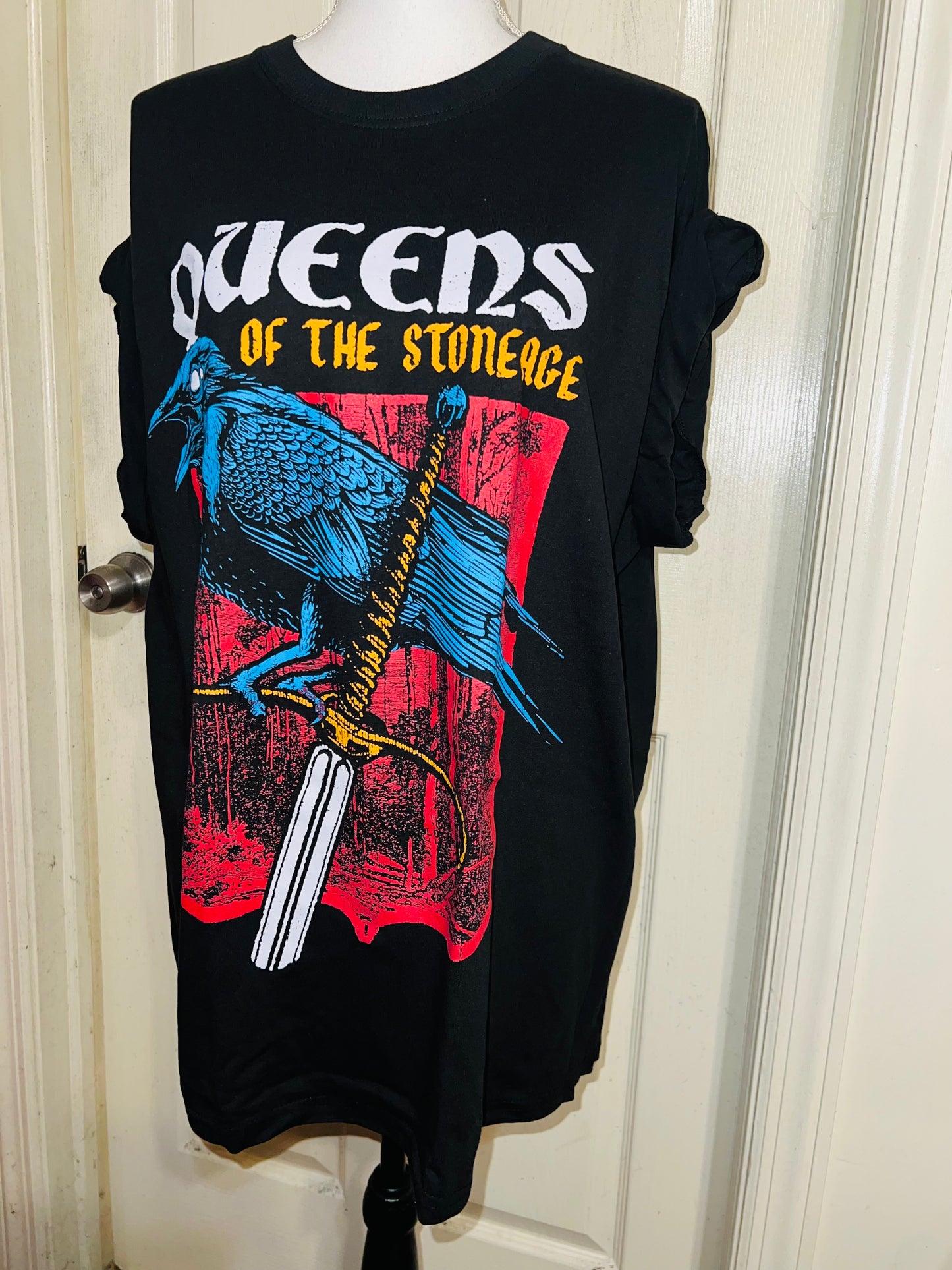 Queens of the Stoneage Oversized Distressed T-Shirt