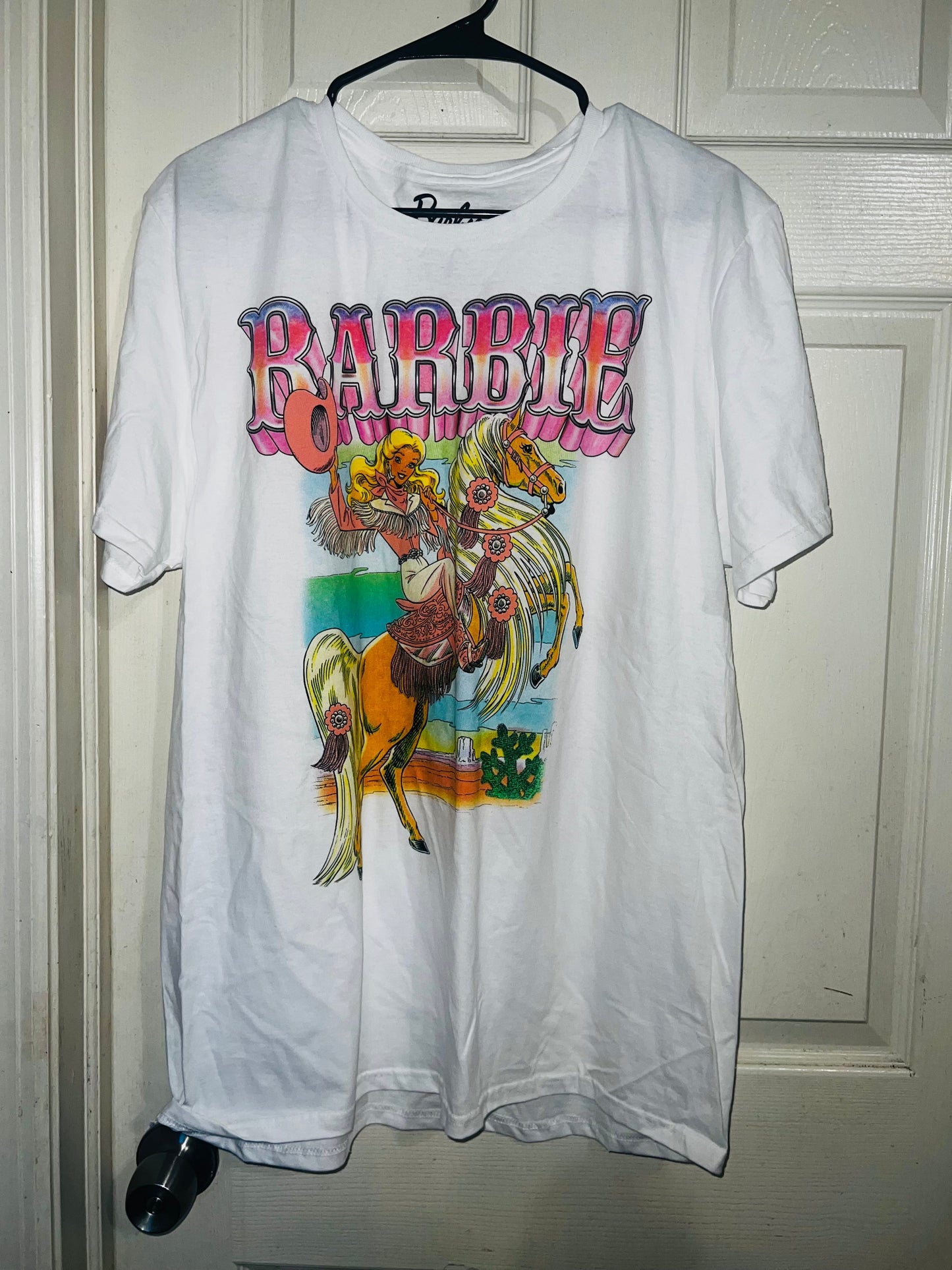 Barbie Cowgirl Oversized Distressed Tee