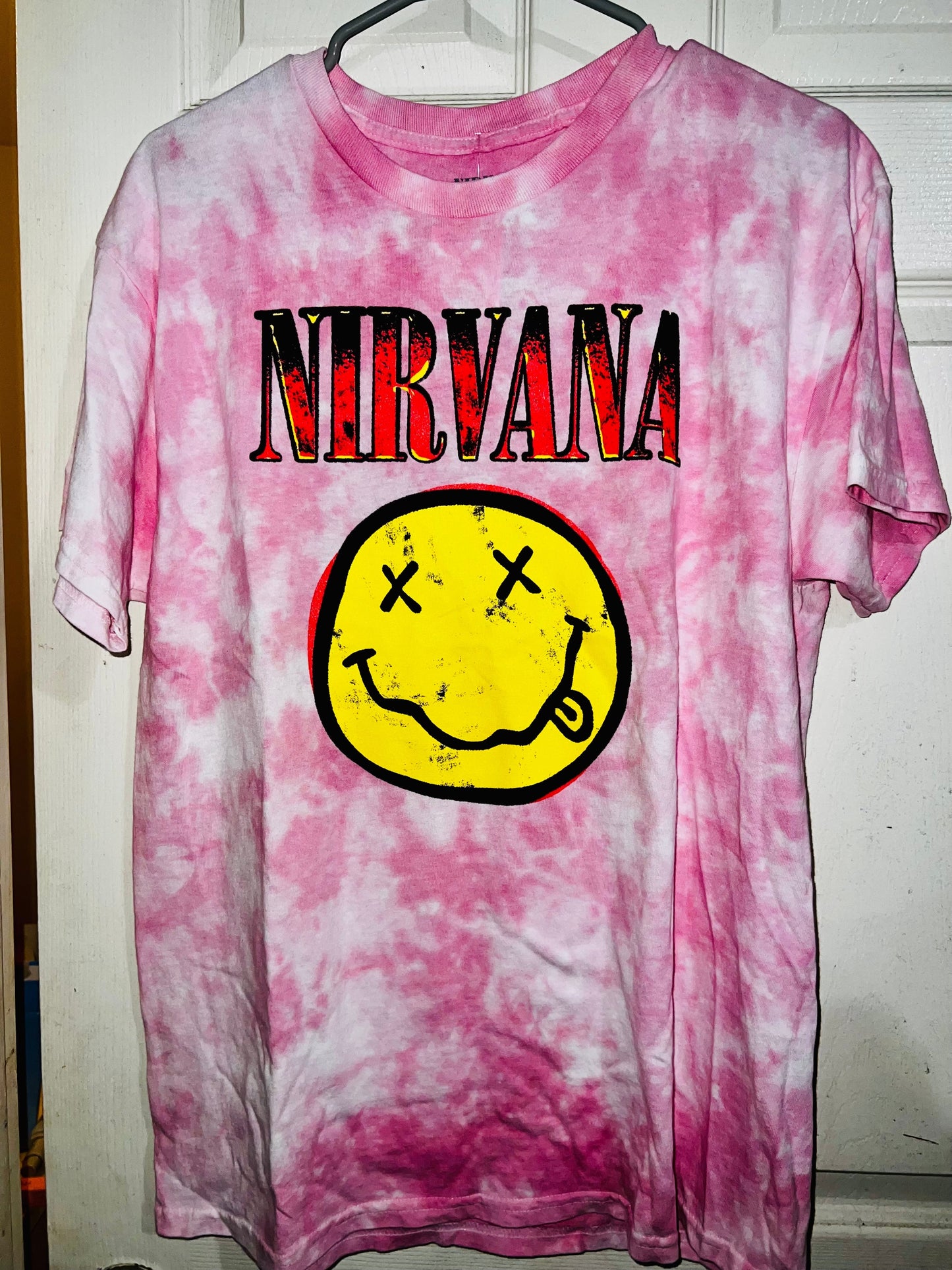 Nirvana Tie Dye Oversized Distressed Tee