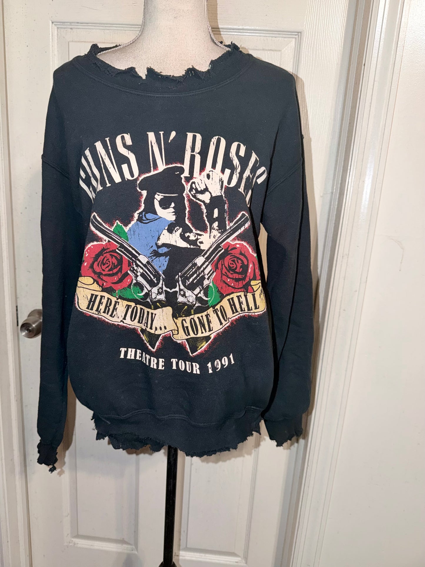 Guns N’ Roses Oversized Distressed Sweatshirt