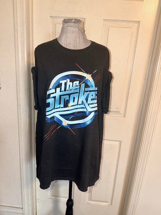 The Strokes Double Sided Oversized Distressed Tee
