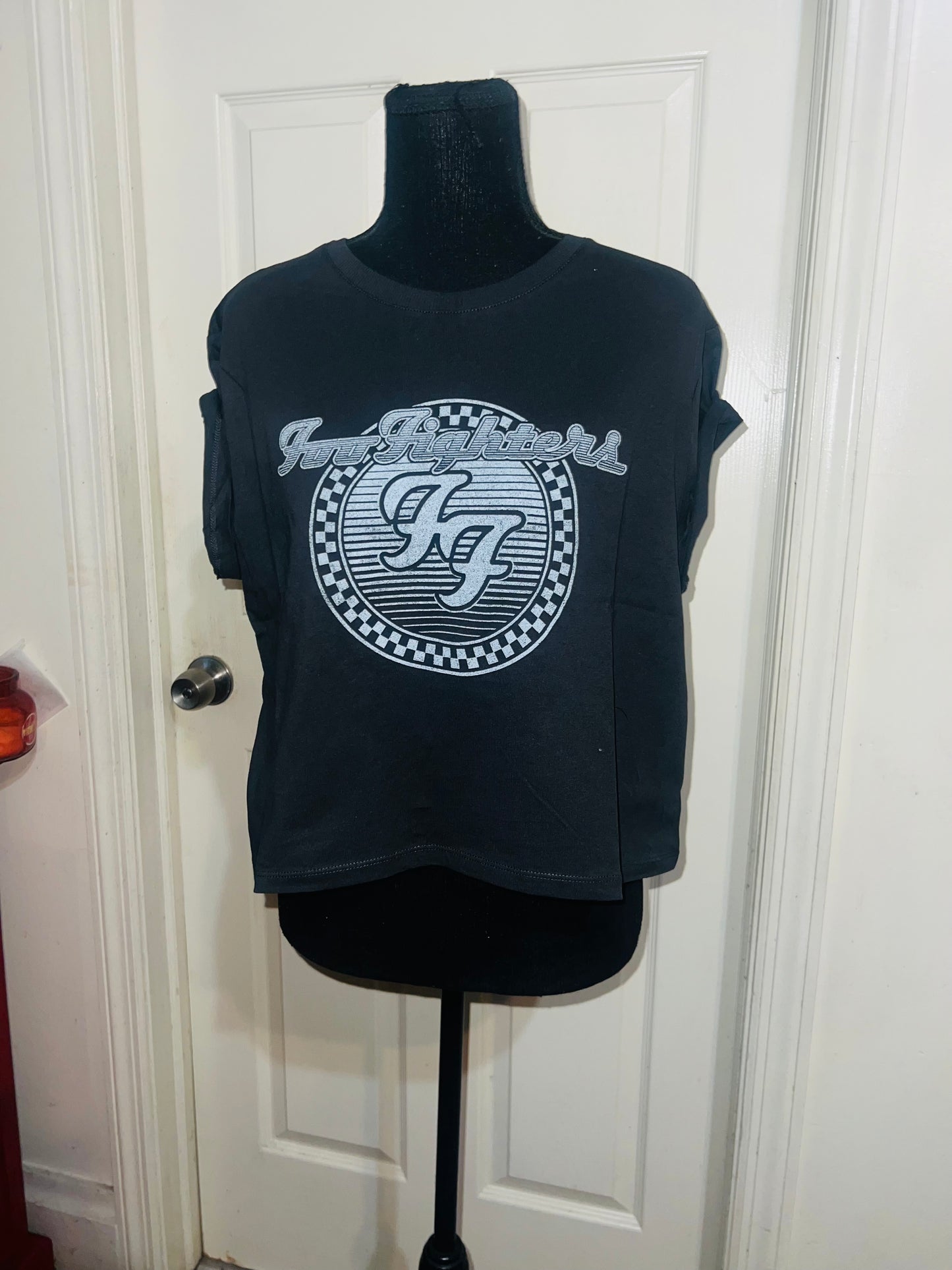 Foo Fighters Oversized Distressed Baby Tee