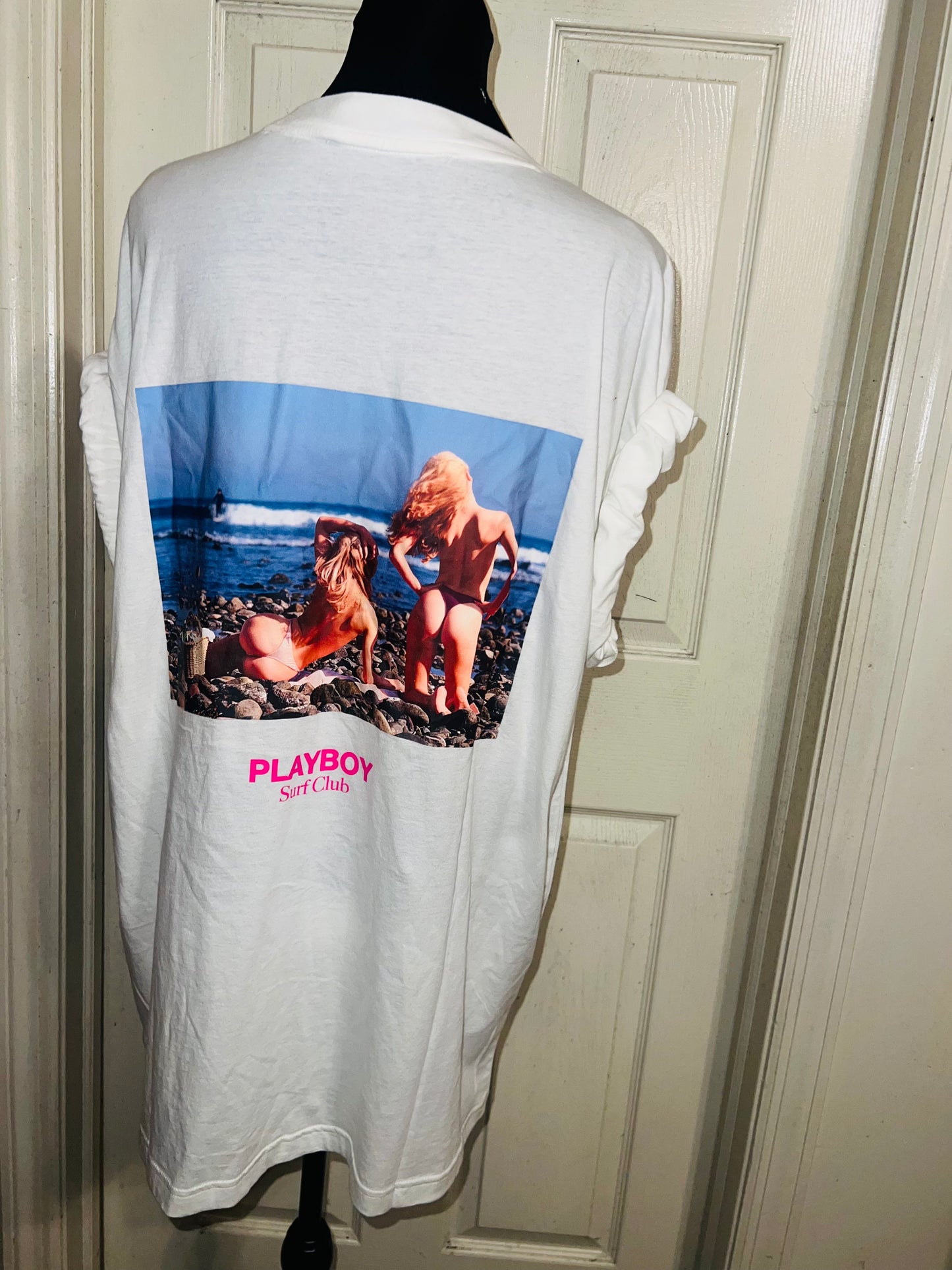 Playboy Surf Club Double Sided Oversized Distressed Tee