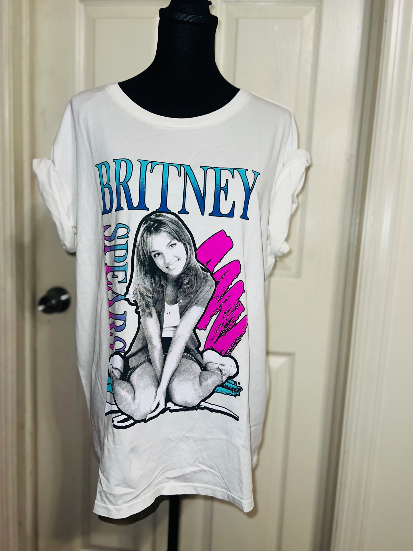 Britney Spears Oversized Distressed Tee