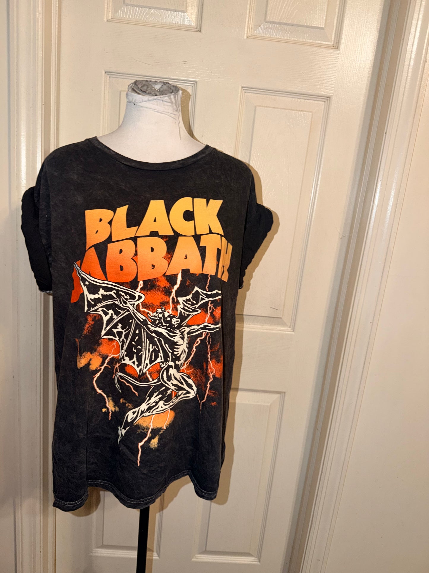 Black Sabbath Double Sided Oversized Distressed Tee