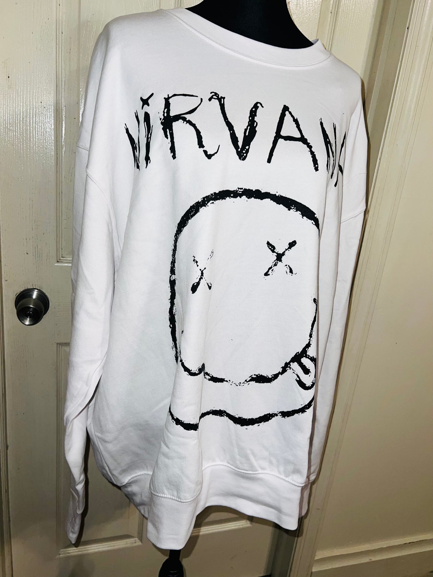 Nirvana Oversized Distressed Sweatshirt