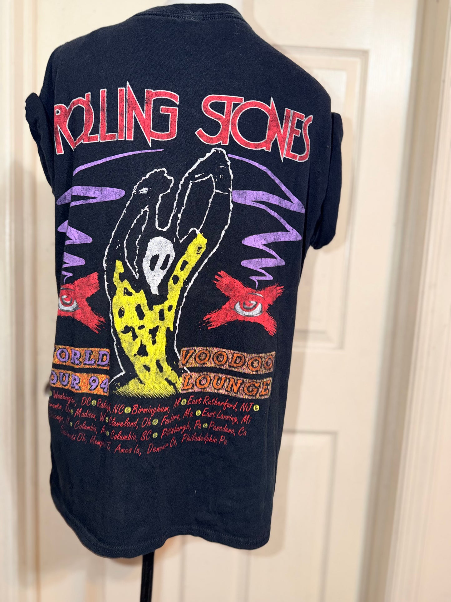 The Rolling Stones Double Sided Voodoo Oversized Distressed Tee