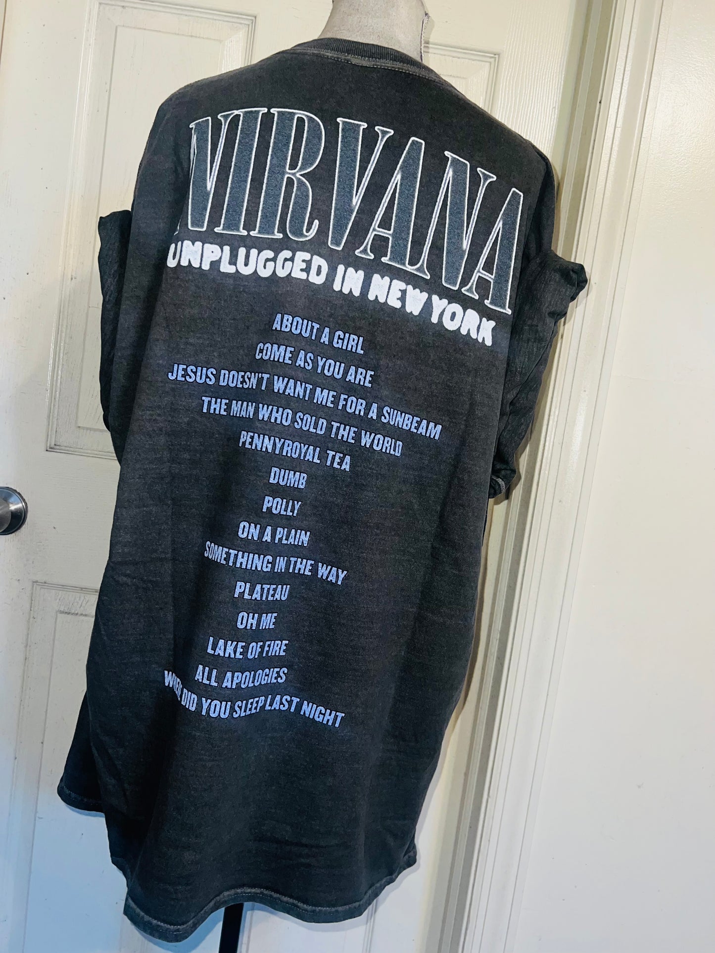 Nirvana Double Sided Oversized Distressed Tee