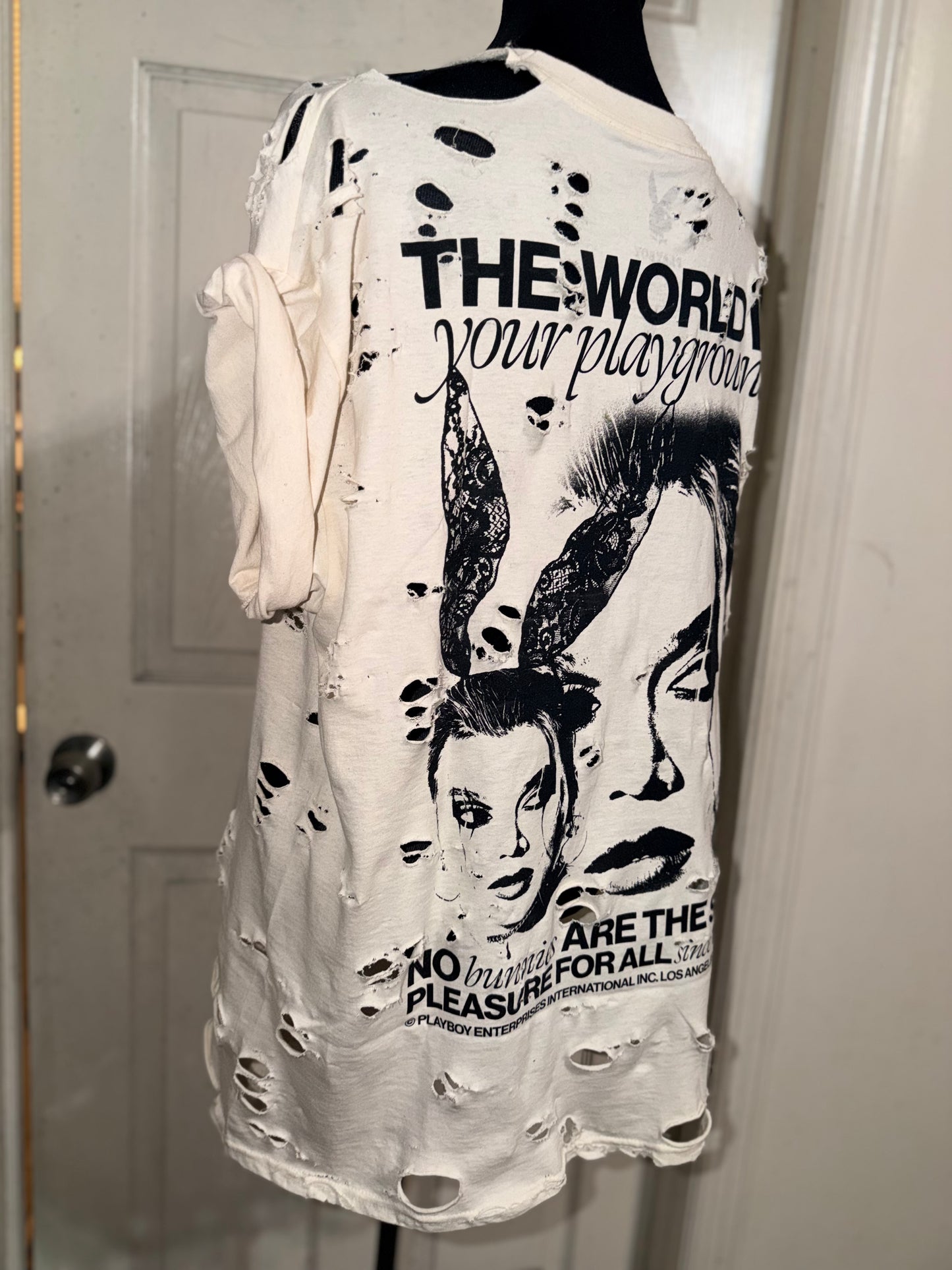 Playboy Double Sided Oversized Distressed Tee