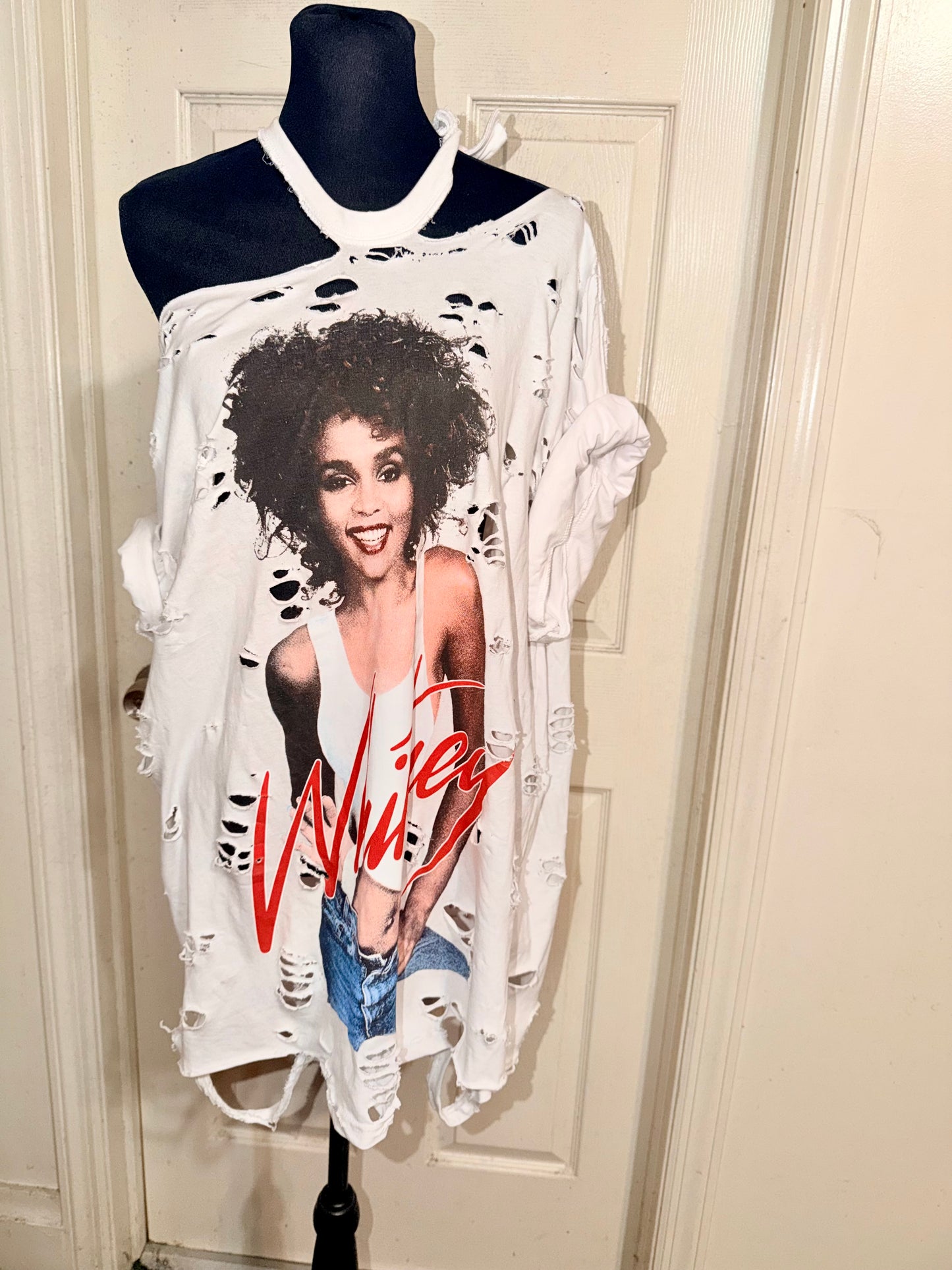 Whitney Houston Oversized Distressed Tee (As Is)
