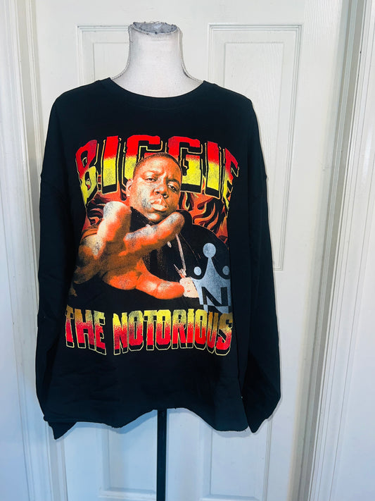 Biggie Smalls Oversized Distressed Sweatshirt