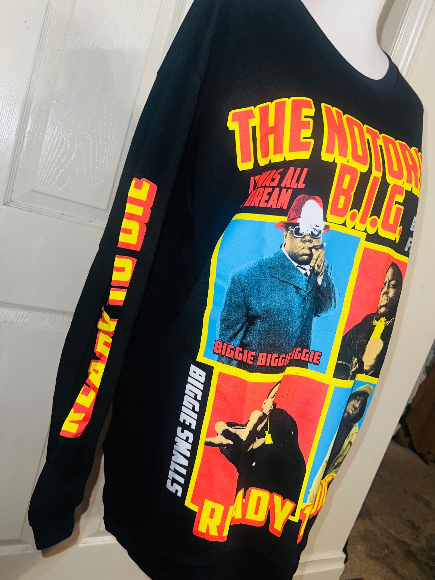 Notorious B.I.G. Oversized Distressed Long Sleeve Tee