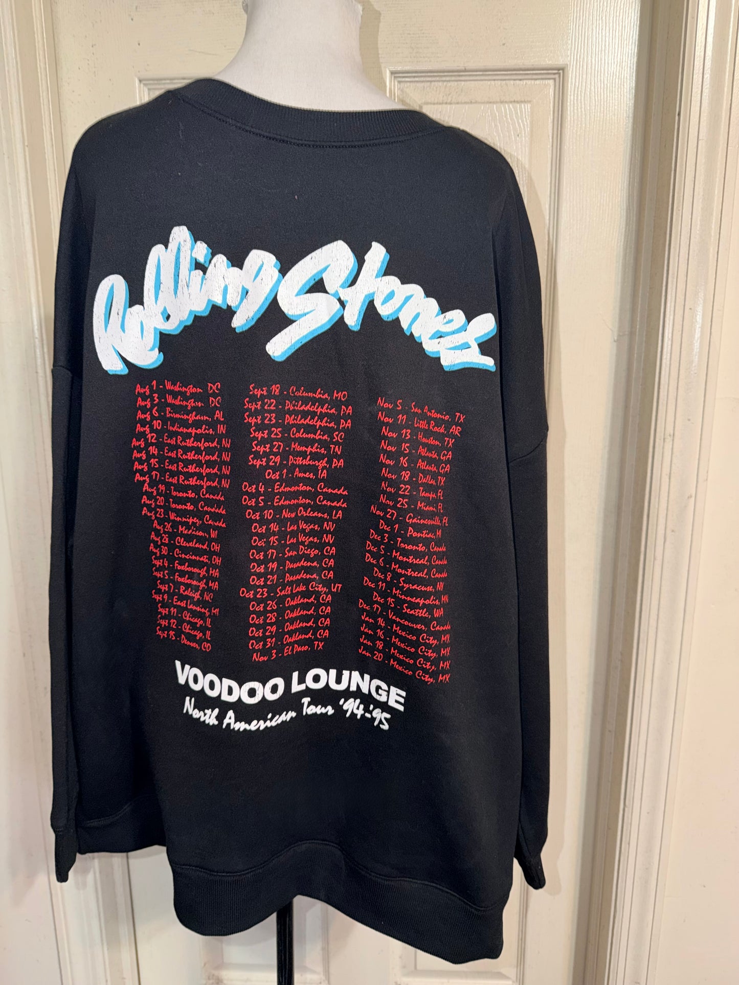 The Rolling Stones Double Sided Oversized Distressed Sweatshirt