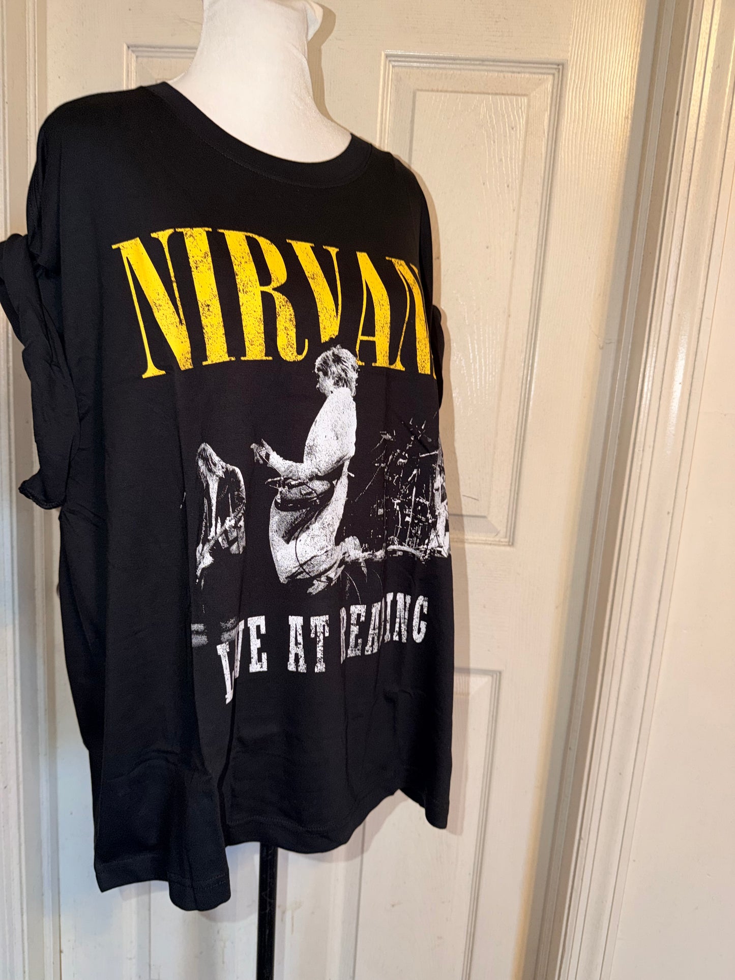 Nirvana Double Sided Oversized Distressed Tee