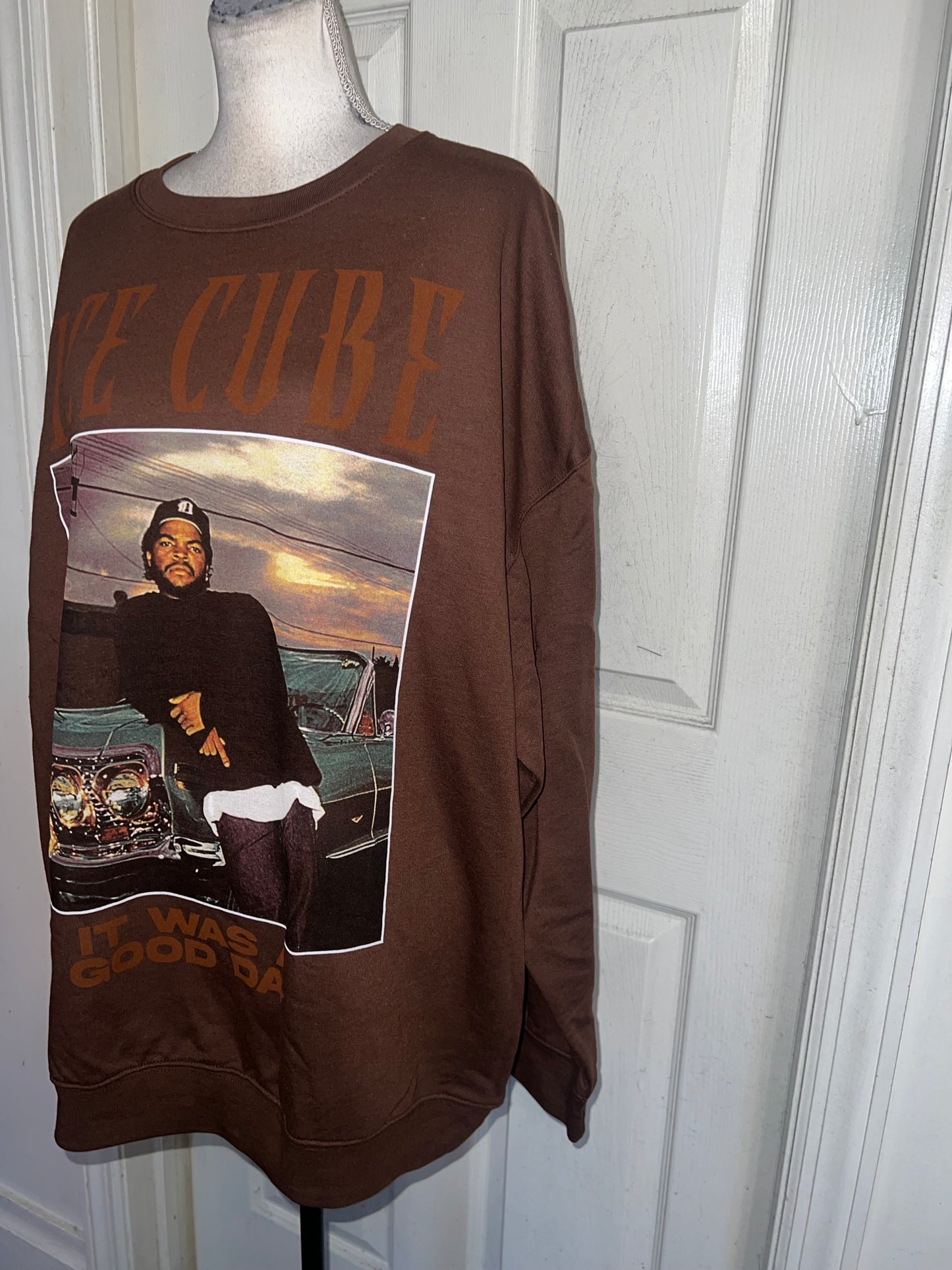 Ice Cube Oversized Distressed Sweatshirt