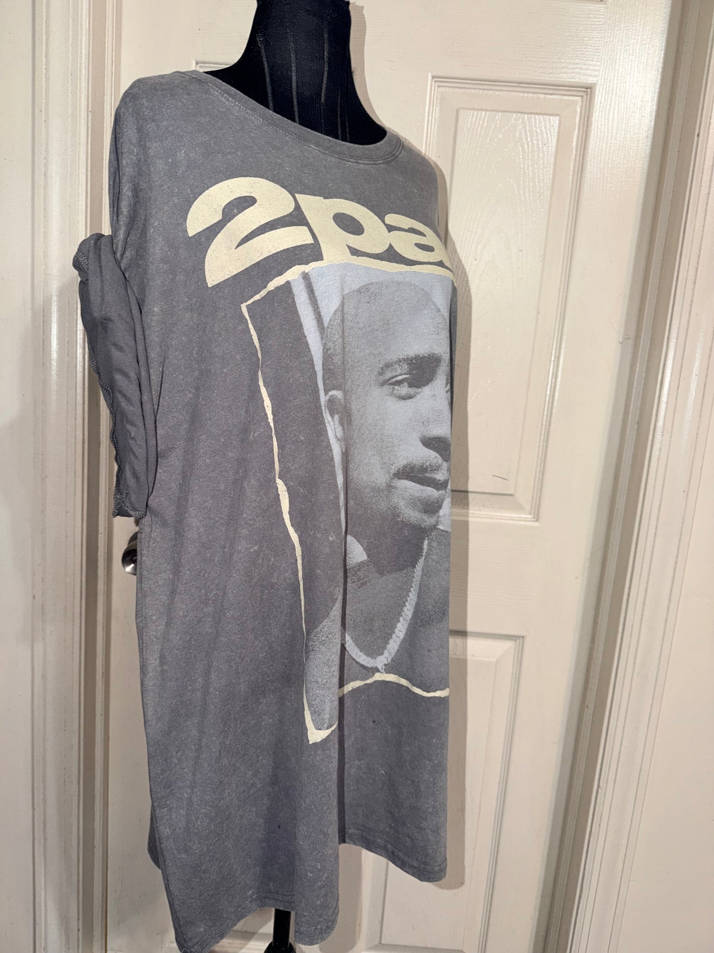 Tupac Double Sided Oversized Distressed Tee