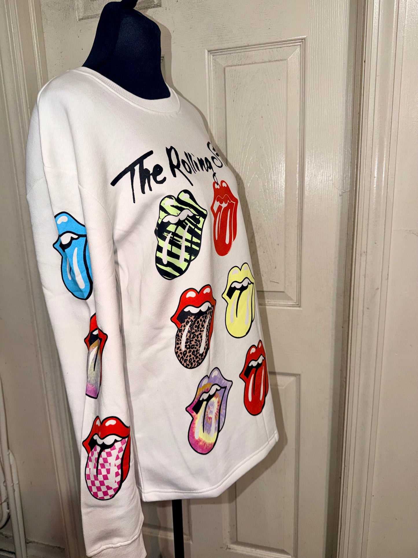 The Rolling Stones Oversized Distressed Sweatshirt