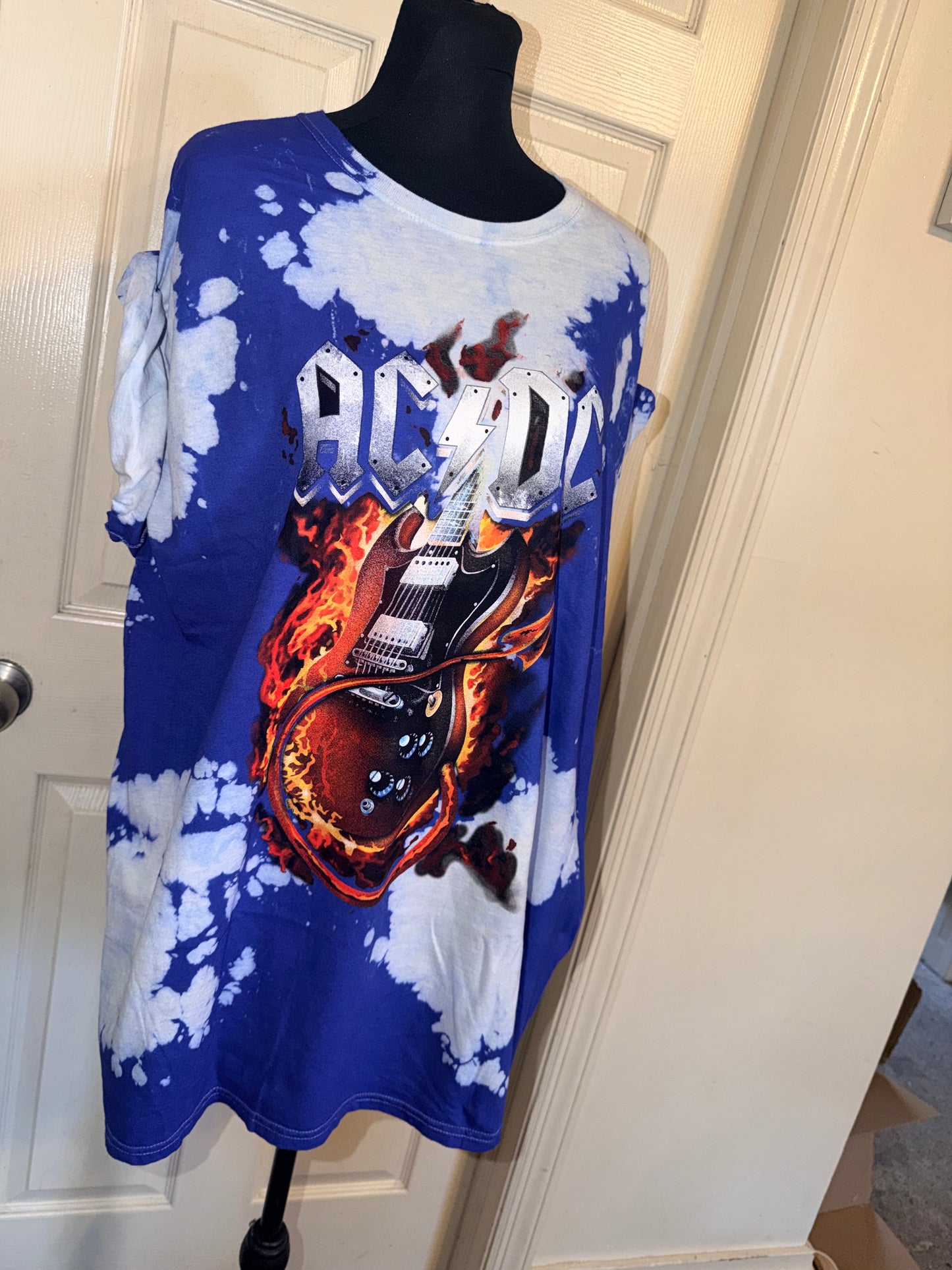 AC/DC Oversized Distressed Tee