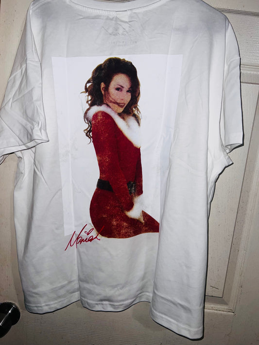 Mariah Carey Christmas Double Sided Distressed Tee
