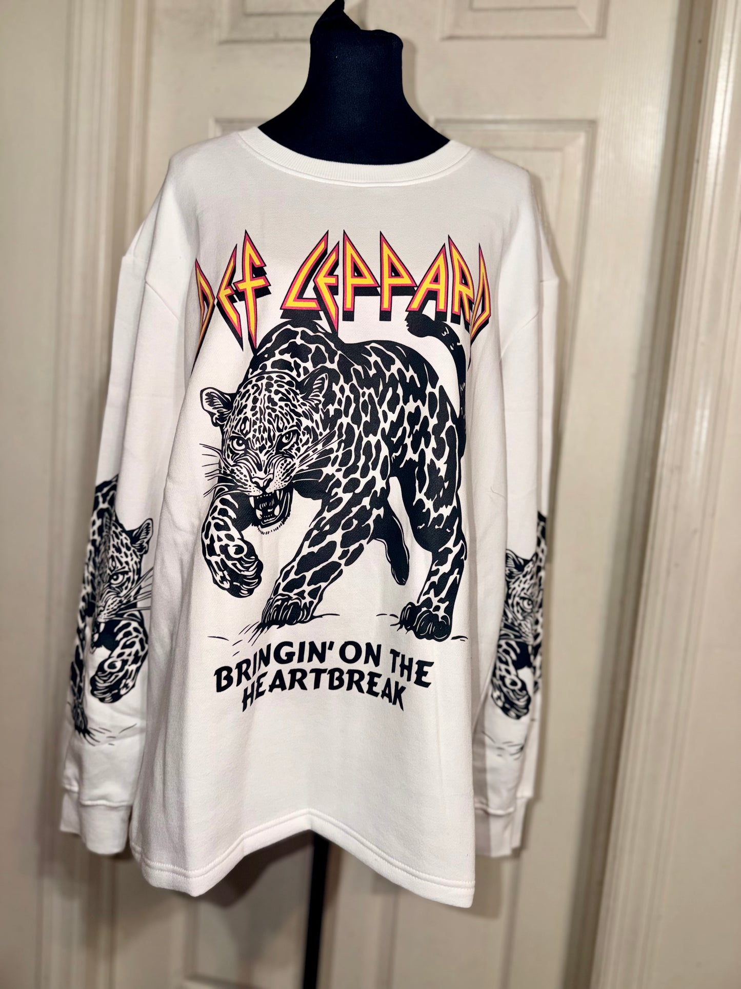 Def Leppard Oversized Distressed Sweatshirt