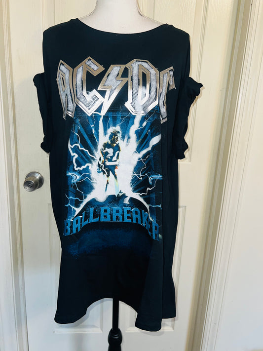 AC/DC Double Sided Oversized Distressed Tee