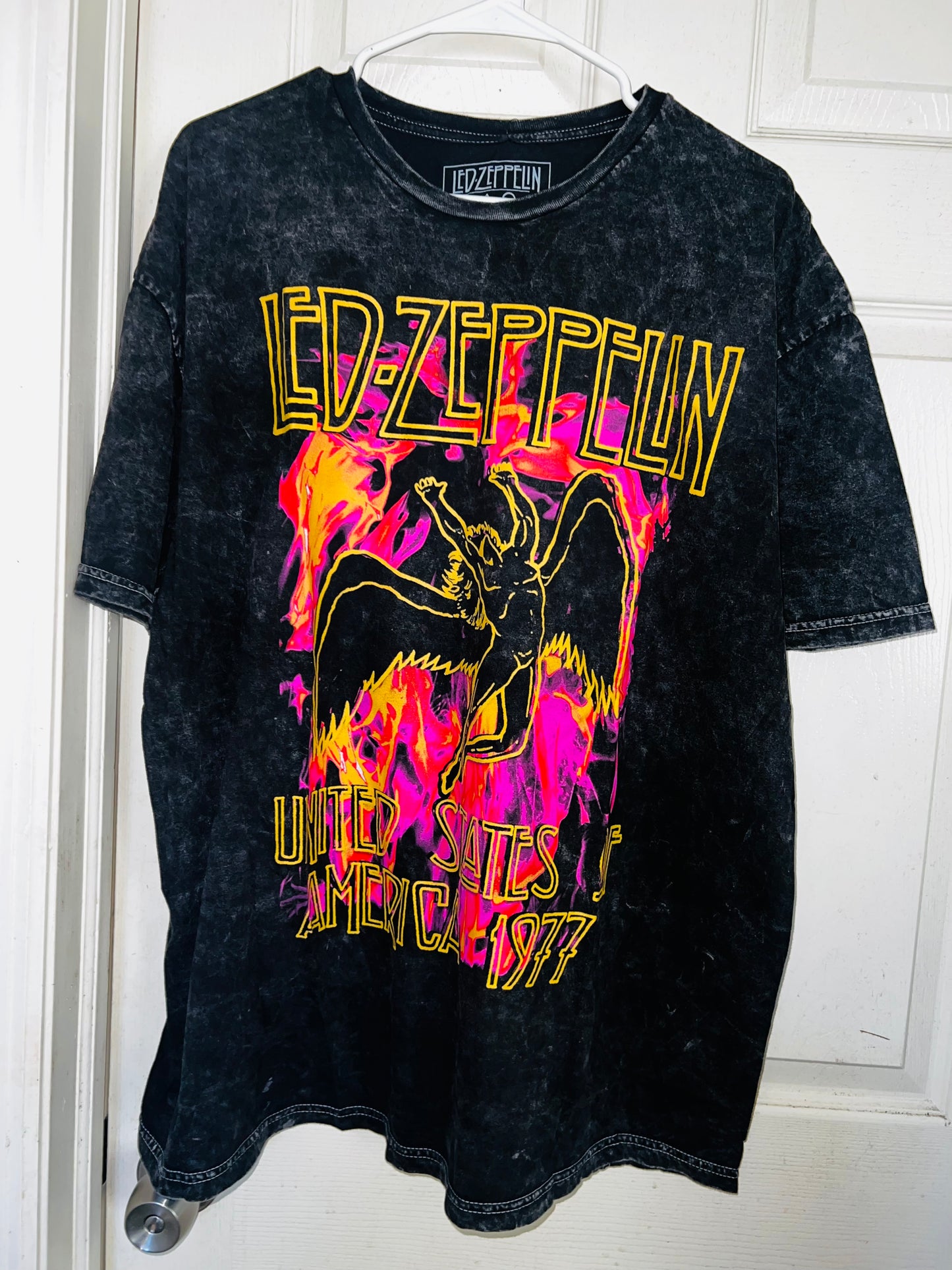 Led Zeppelin Mineral Wash Oversized Distressed Tee