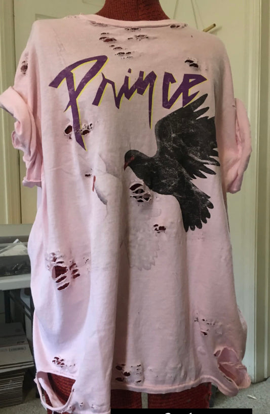 Prince and the Revolution Double Sided Oversized Distressed Tee