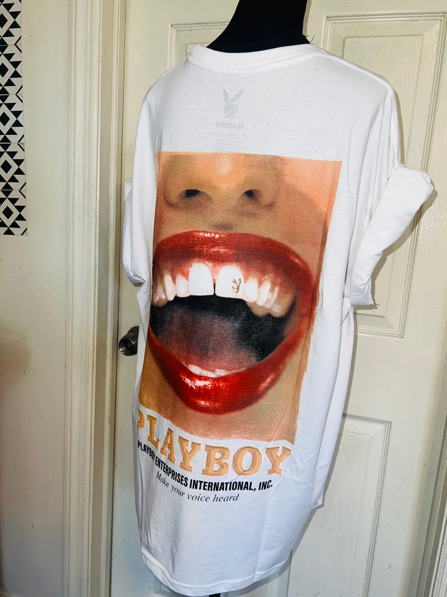 Playboy Double Sided Oversized Distressed Tee