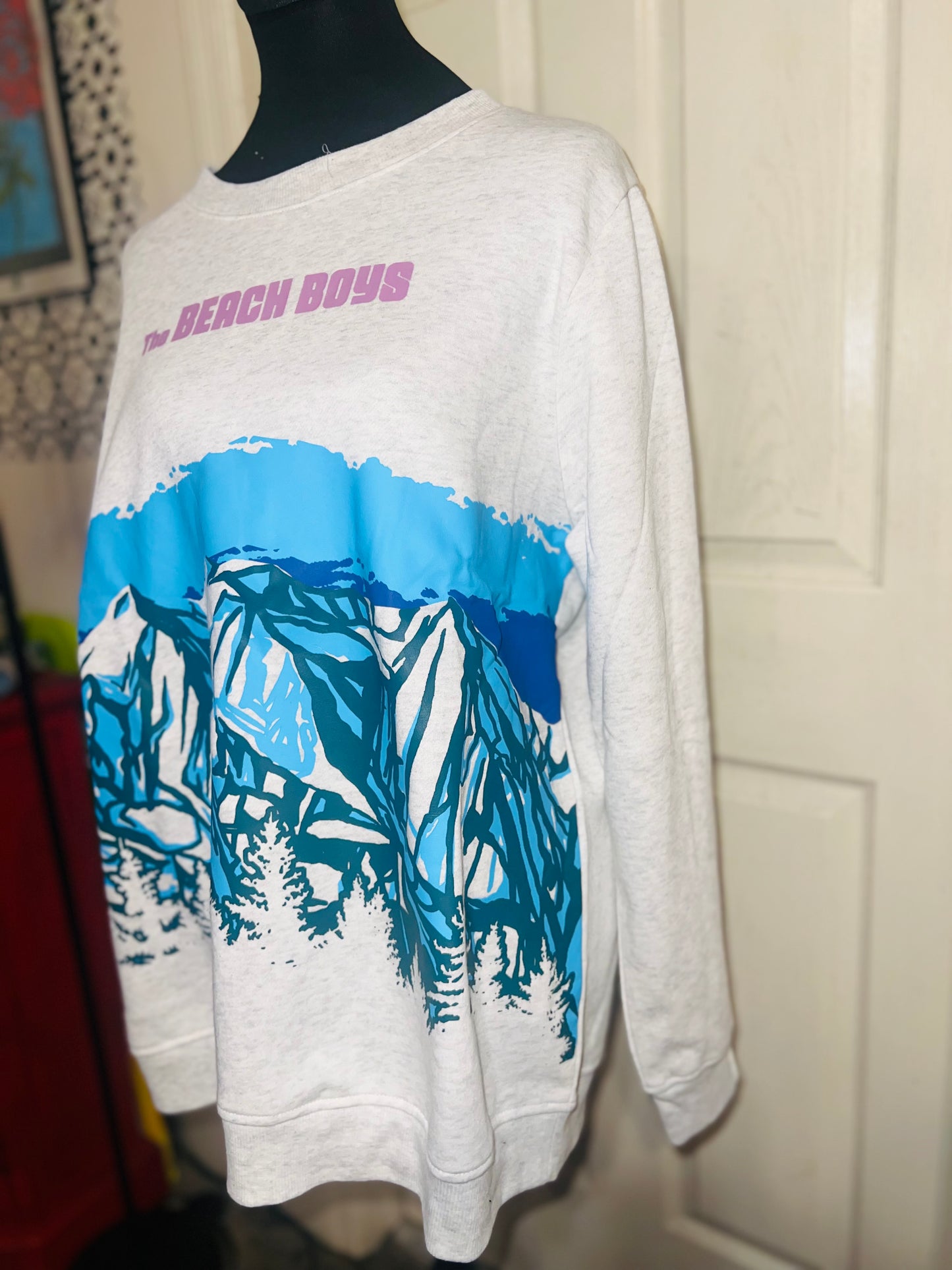 The Beach Boys Oversized Distressed Sweatshirt